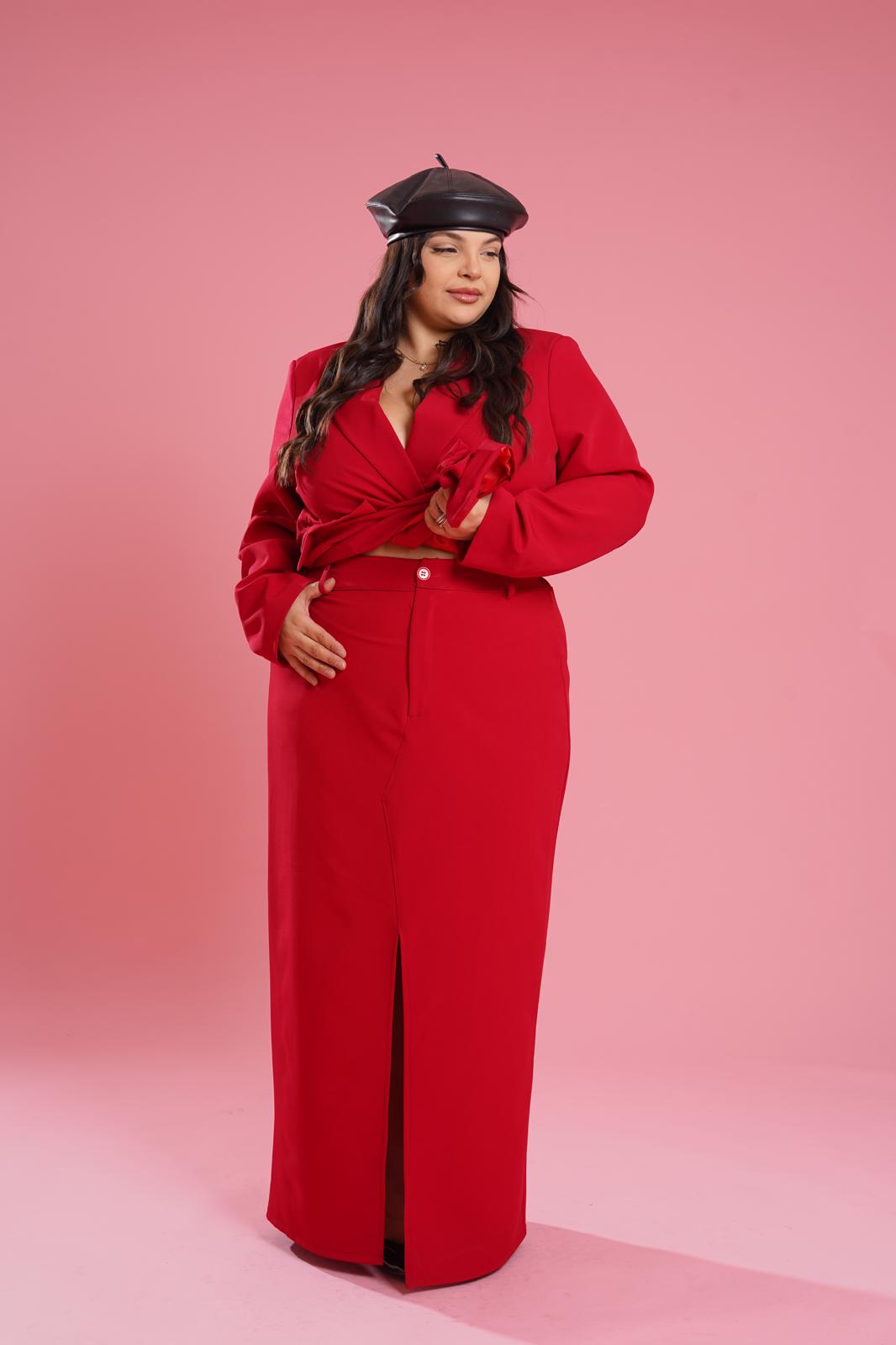 Gonna Longuette "Montmartre" Rosso