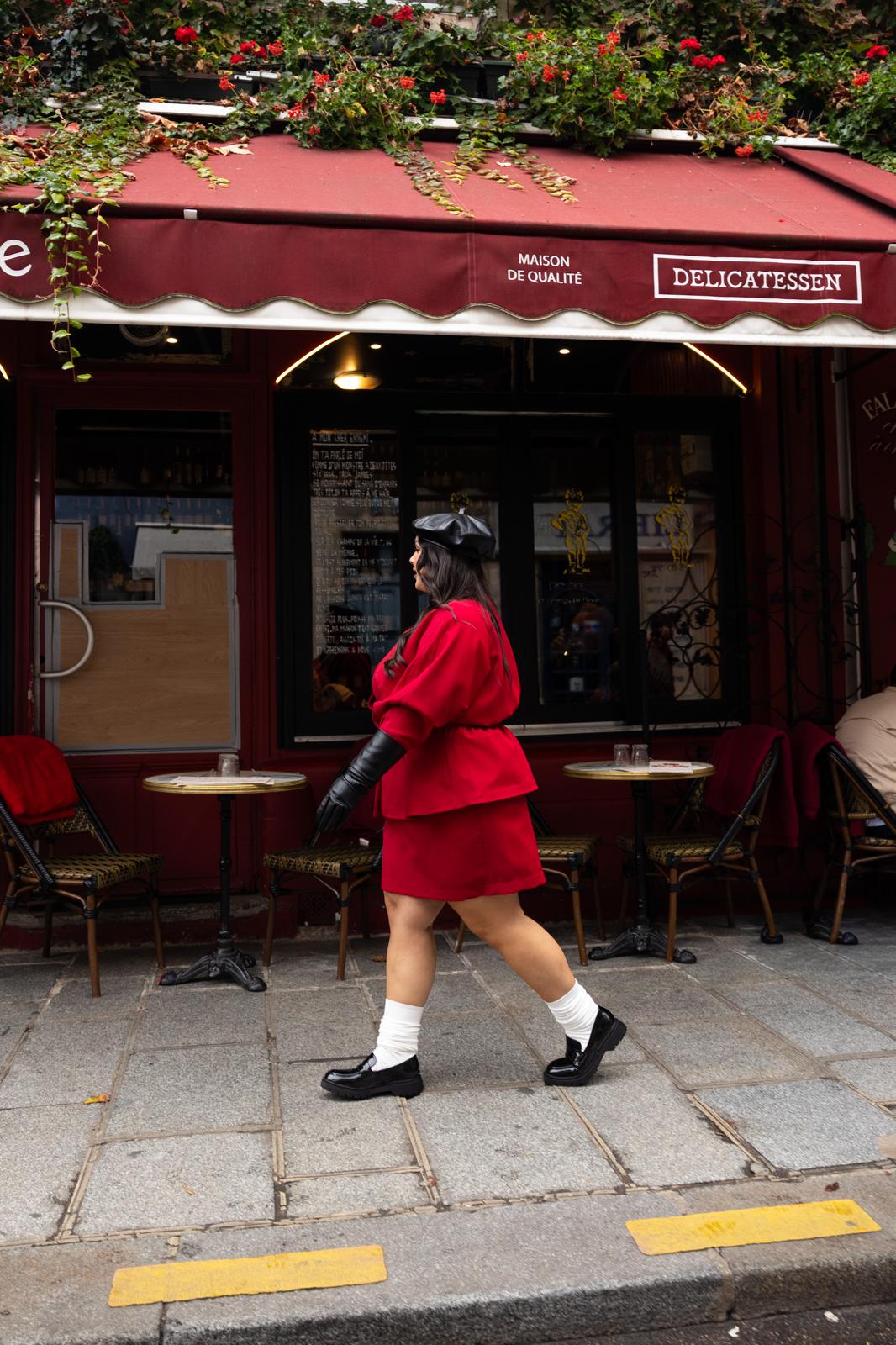 Gonna Corta "La Rue Des Rosiers" Rosso