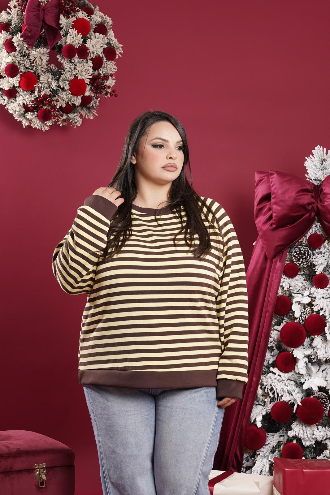 Maglia a strisce Love con fiocco gialla