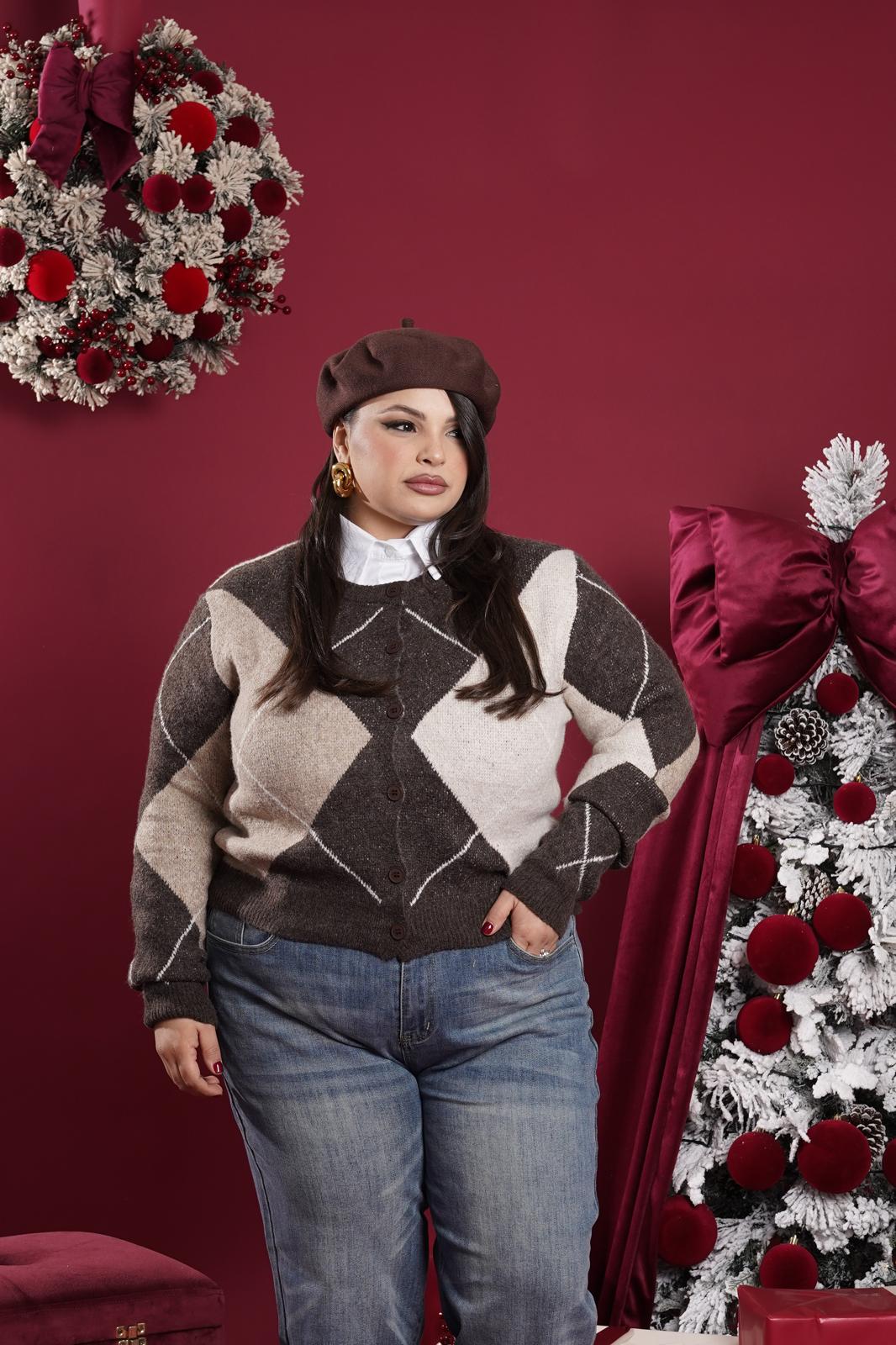 Cardigan con rombi Je Taim