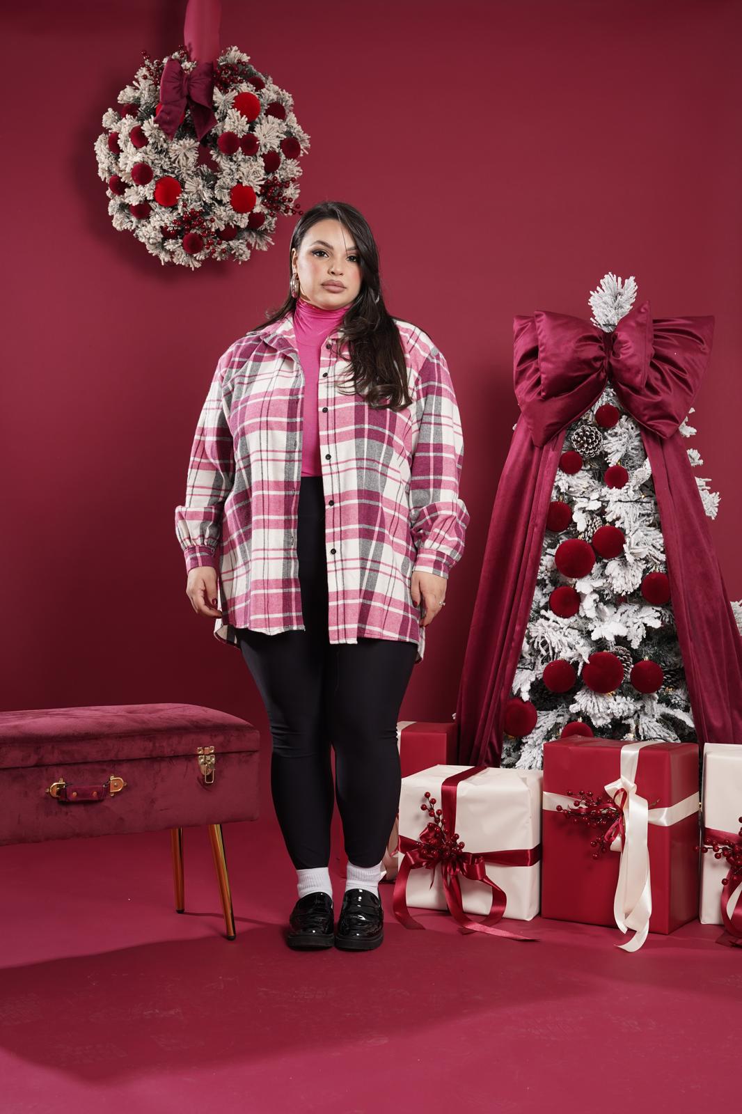 Camicia a quadri Easy fucsia