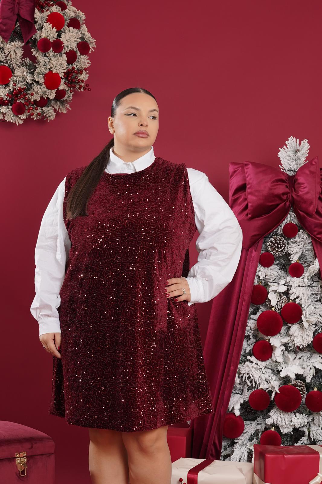 Dress Paillettes Ylenia bordeaux