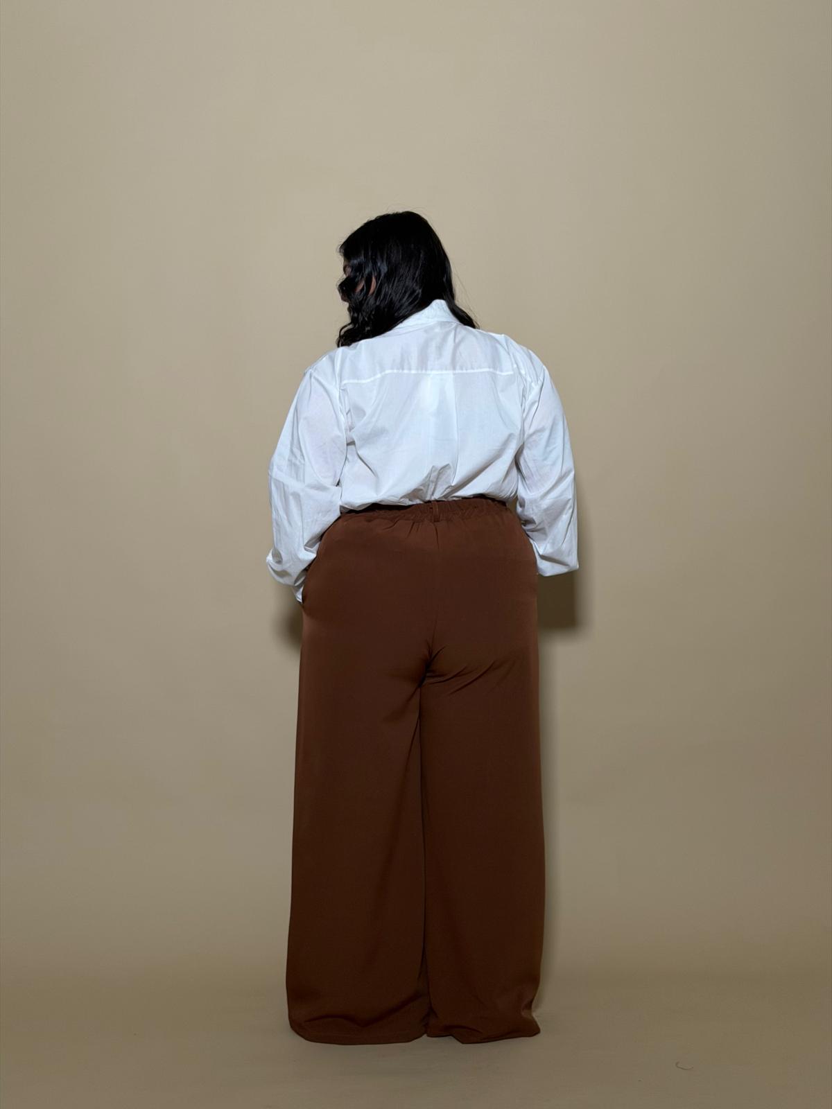 Pantalone con bottone Fatal marrone