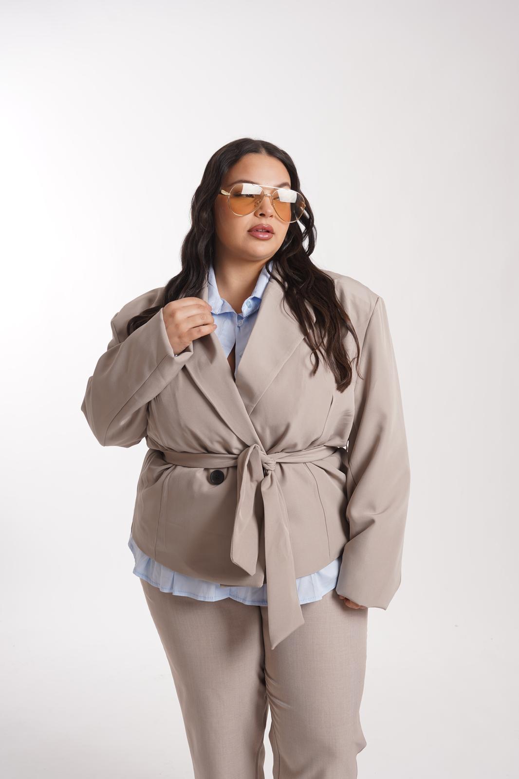 Giacca Crop Sveva tortora