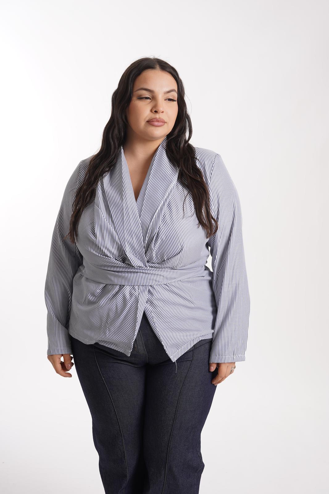 Camicia Aurora Gessata blu