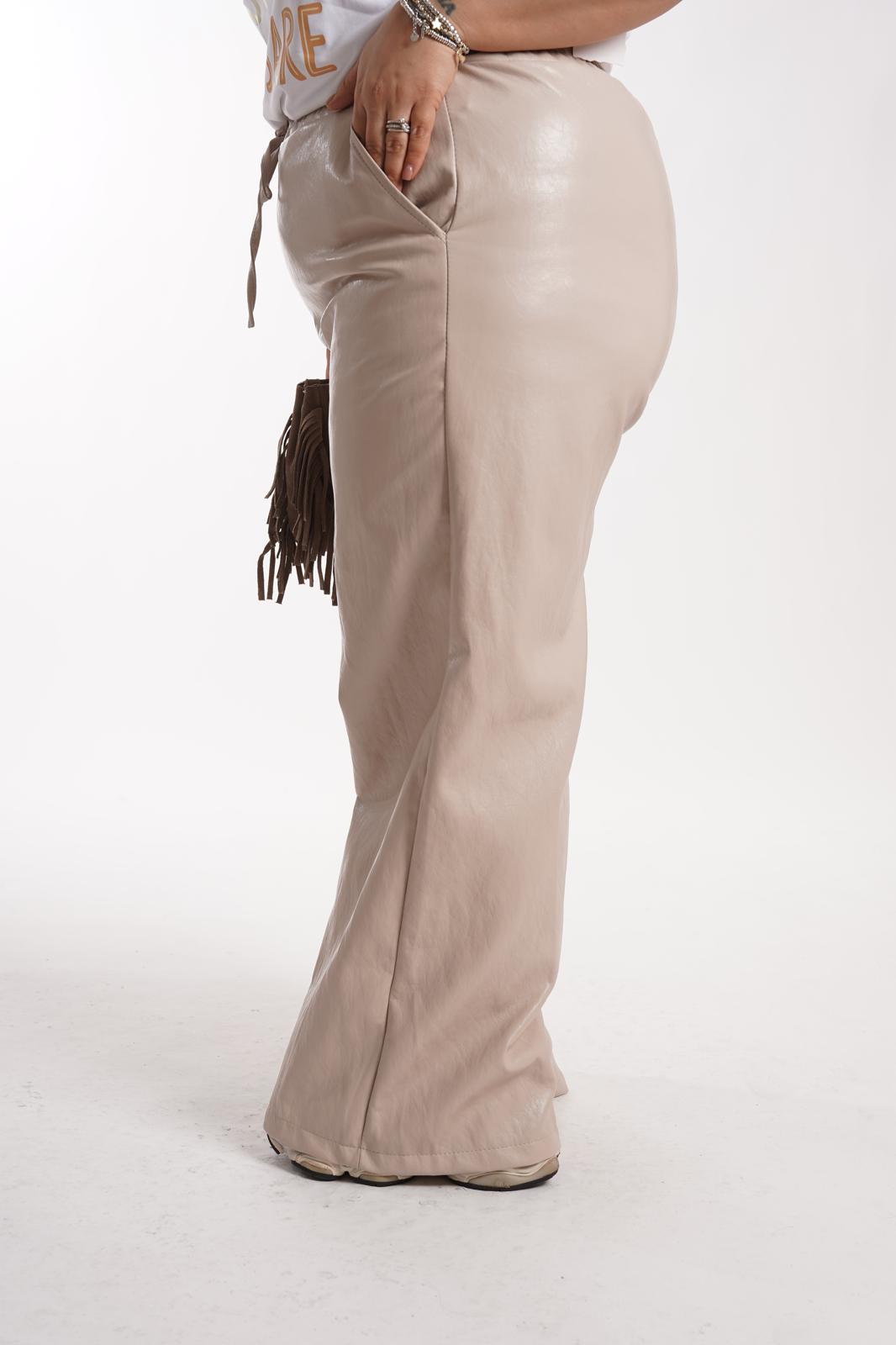 Pantalone Cat ecopelle panna