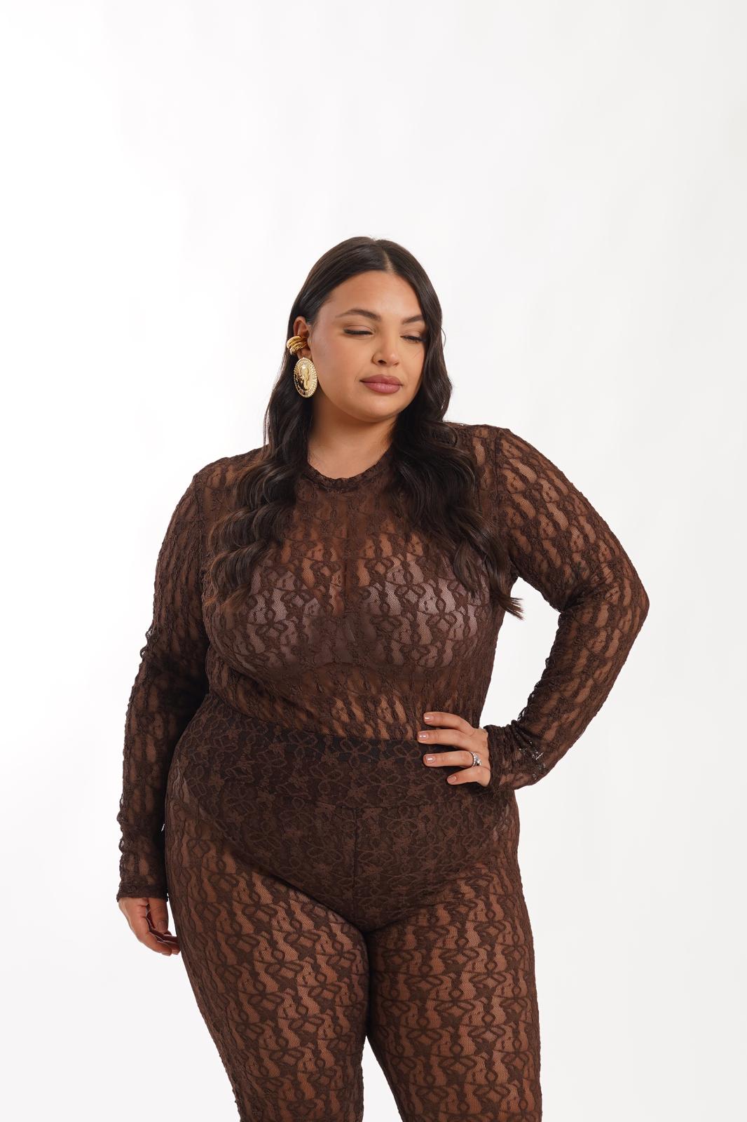 Body in pizzo marrone