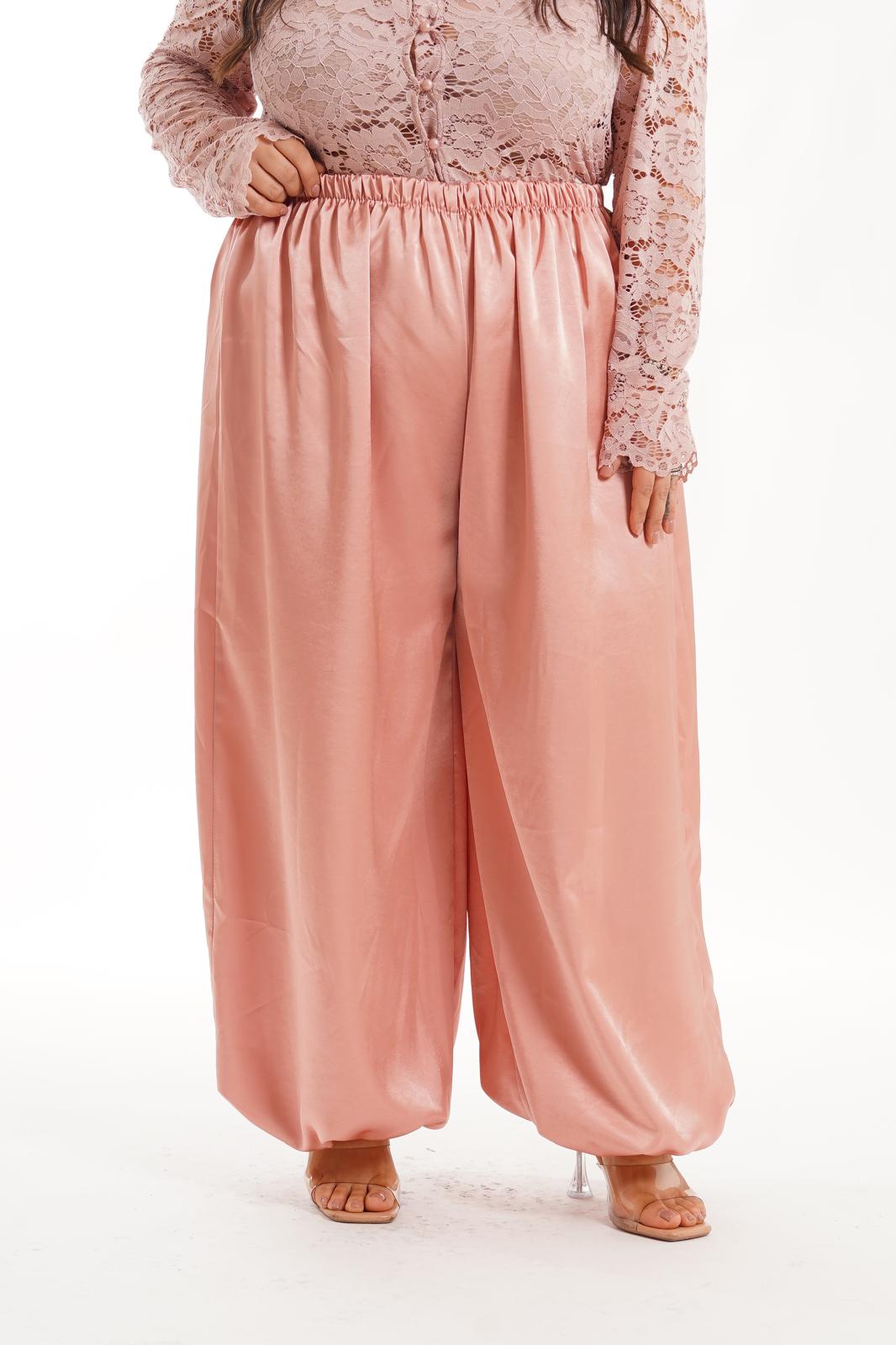 Pantalone In Raso Jasmine rosa