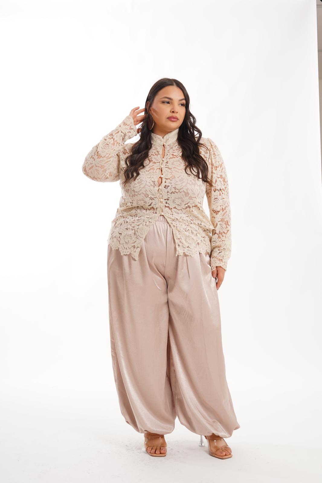 Pantalone In Raso Jasmine champagne