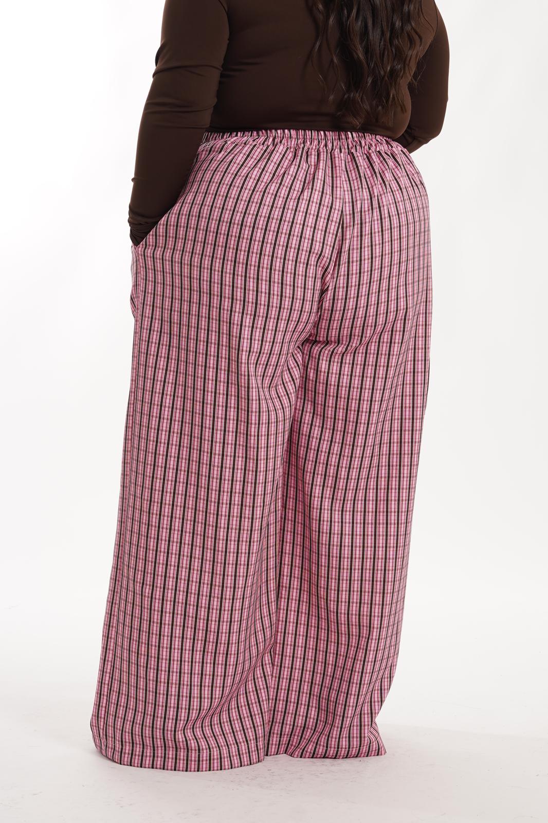 Pantalone Quadri Bubble rosa