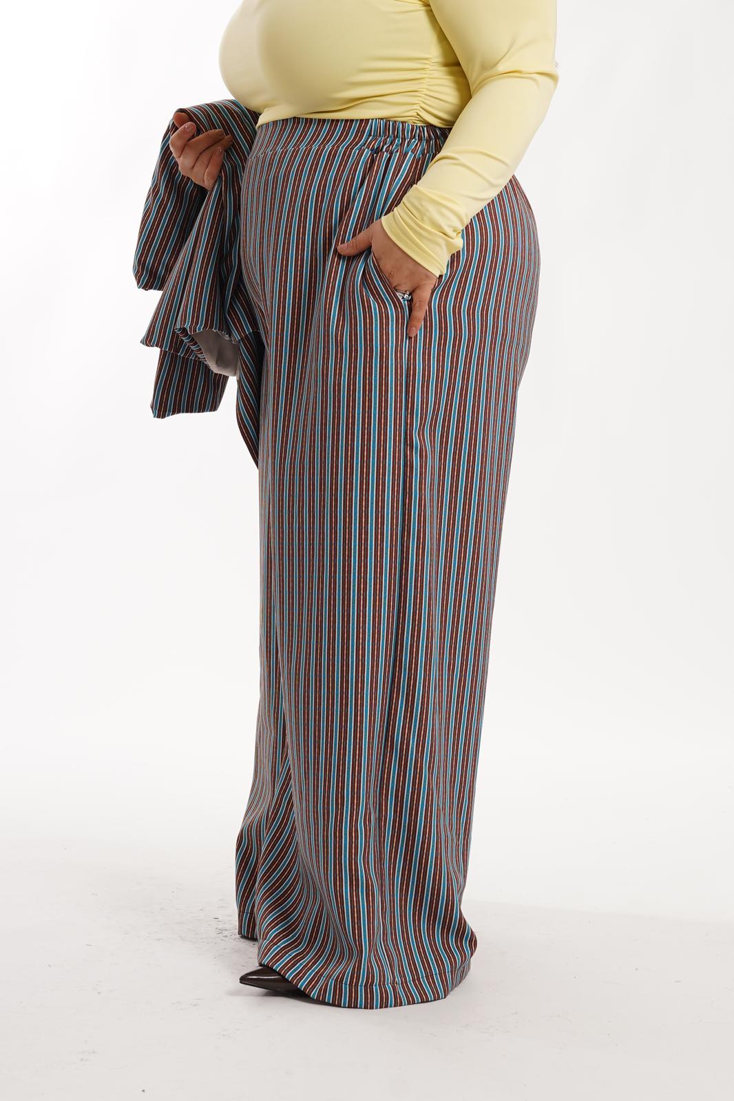 Pantalone Quadri Bubble turchese