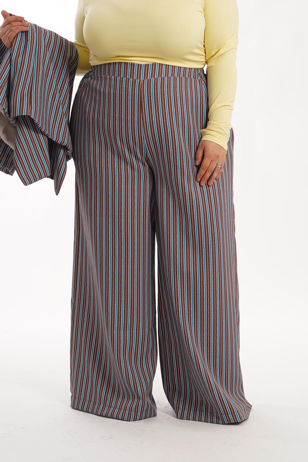 Pantalone Quadri Bubble turchese