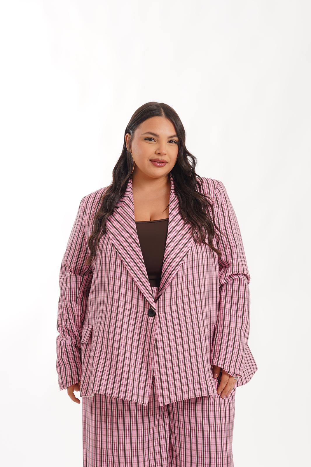 Giacca a Quadri Bubble rosa