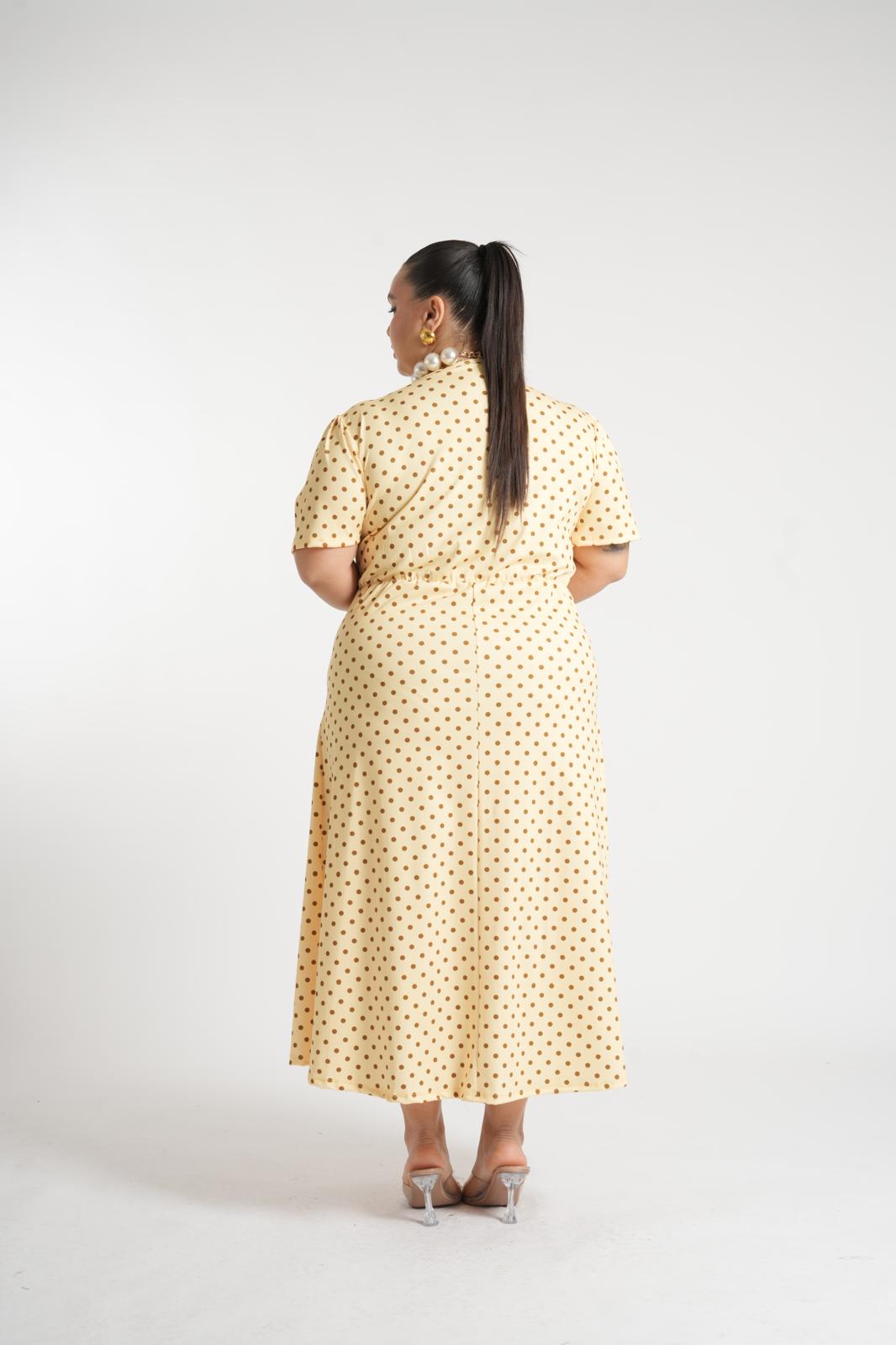 Dress Atena A Pois Giallo