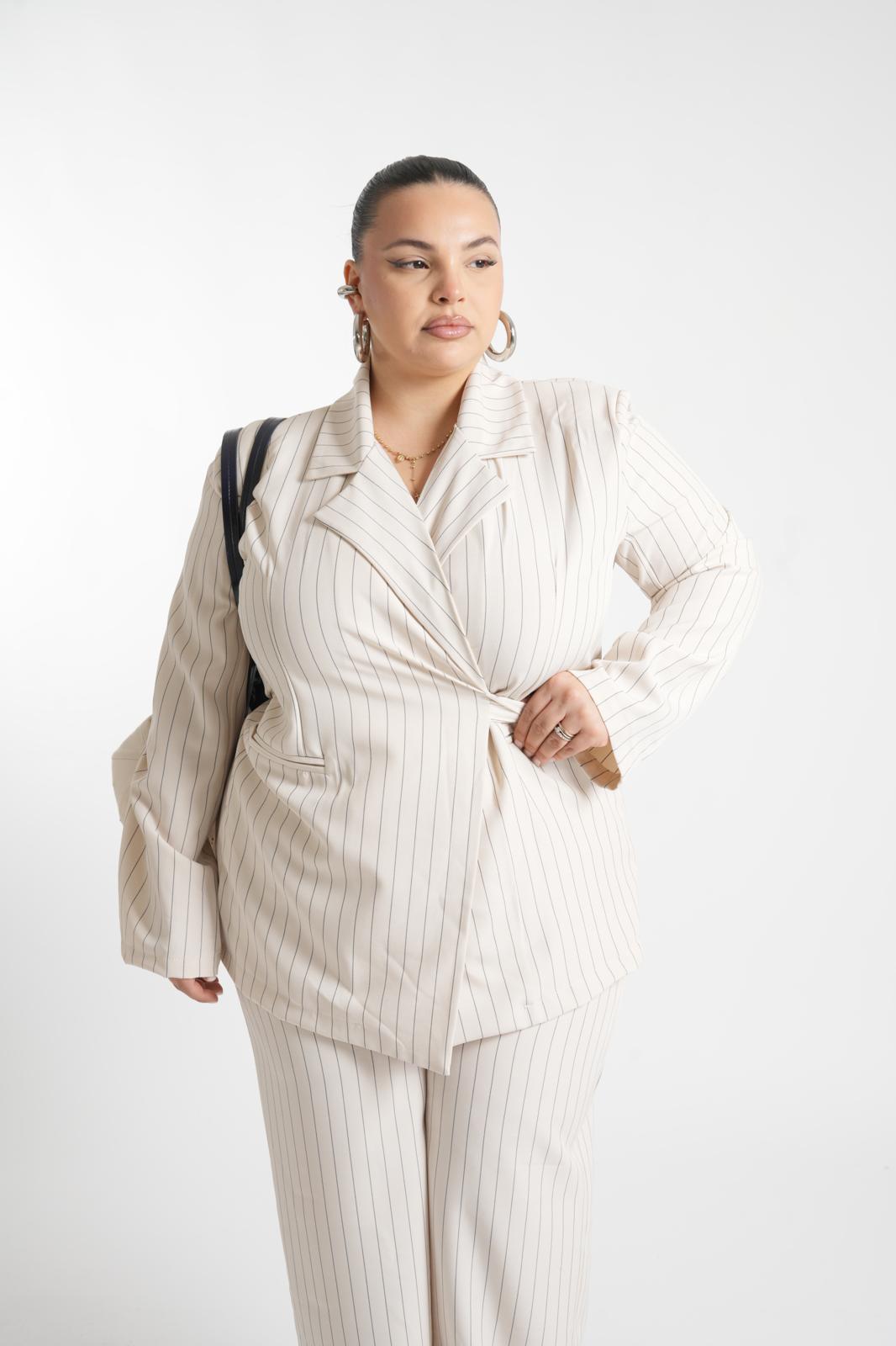 Tailleur Feanda Gessato Bianco