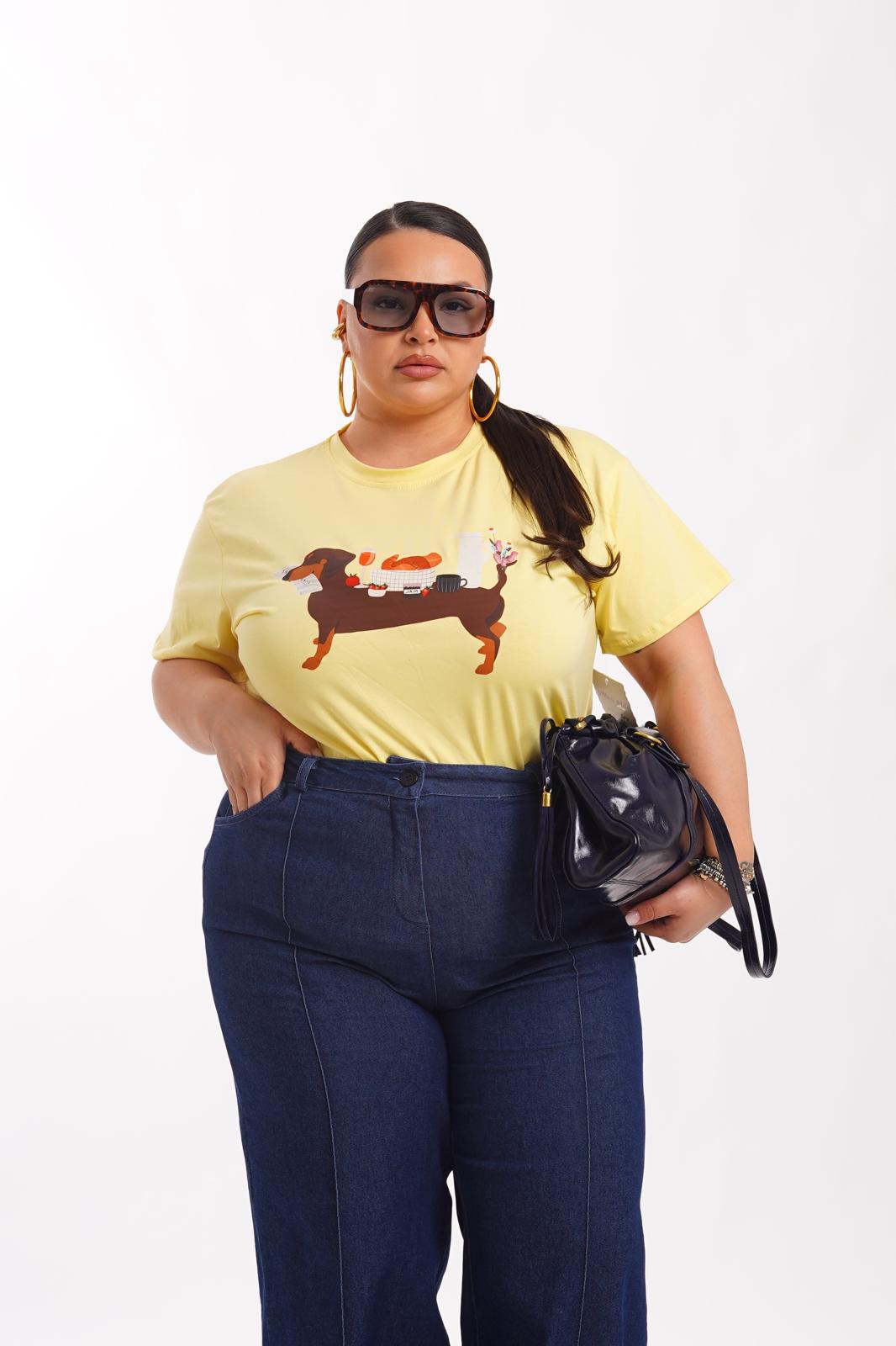 T-Shirt Bassotto Giallo