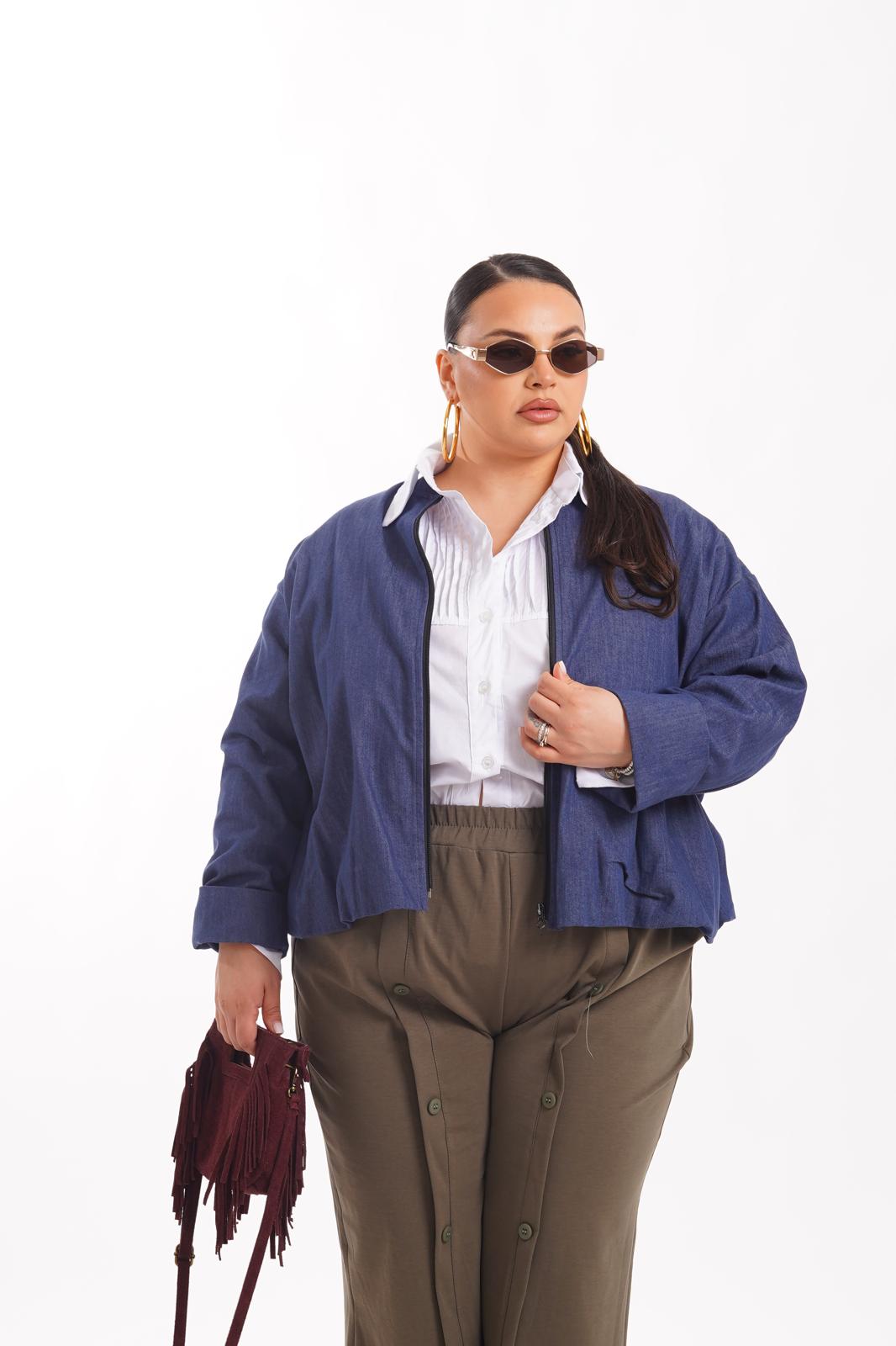 Blouson aviateur Zayla en faux denim