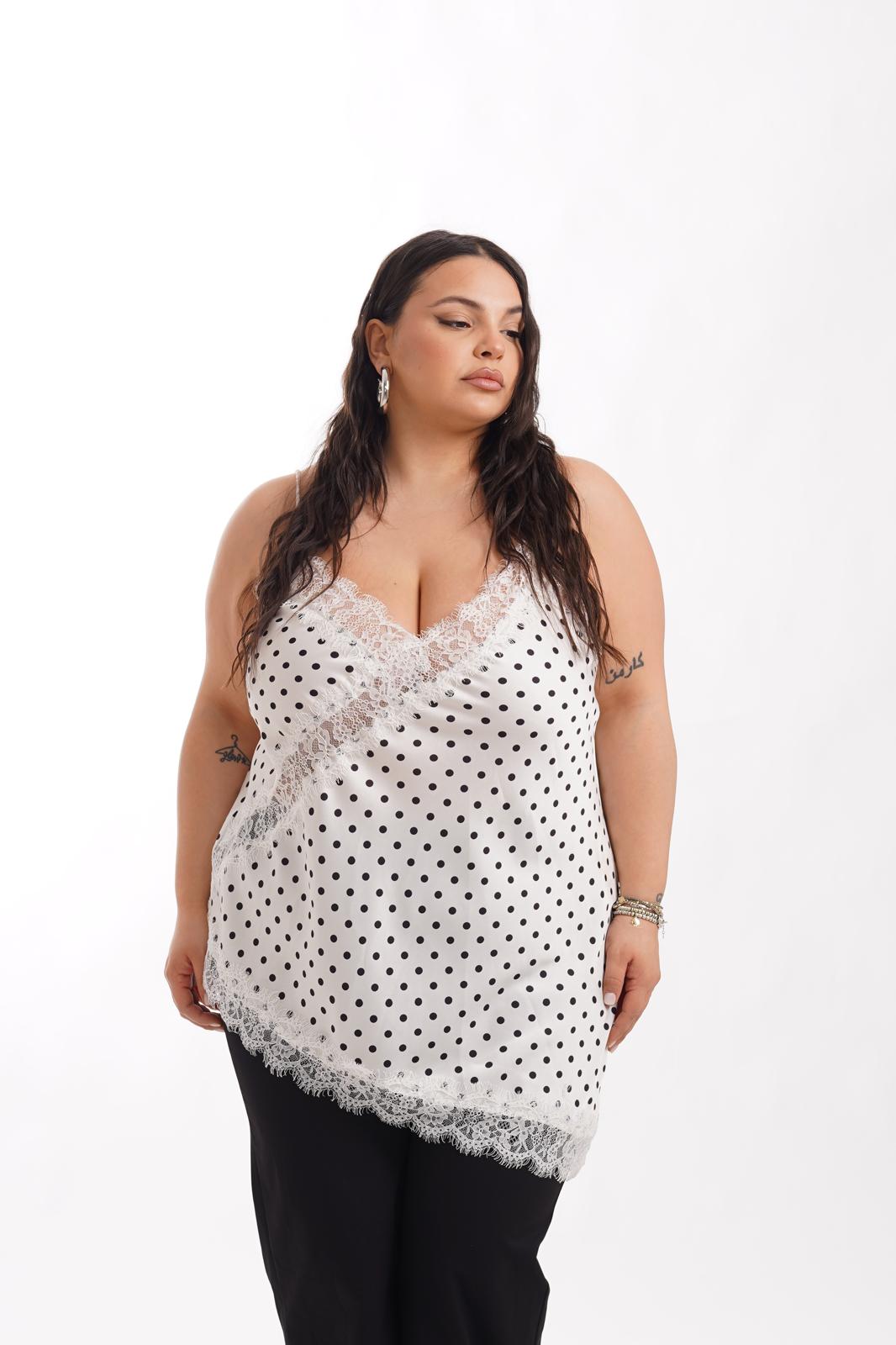 Top A Pois Bianco