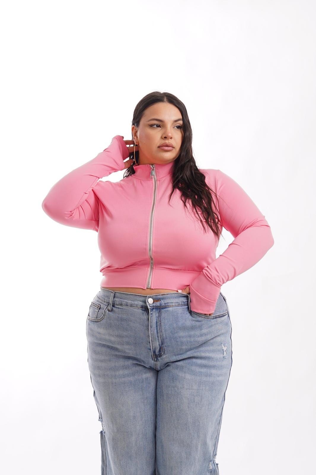 Maglia Zip Rosa