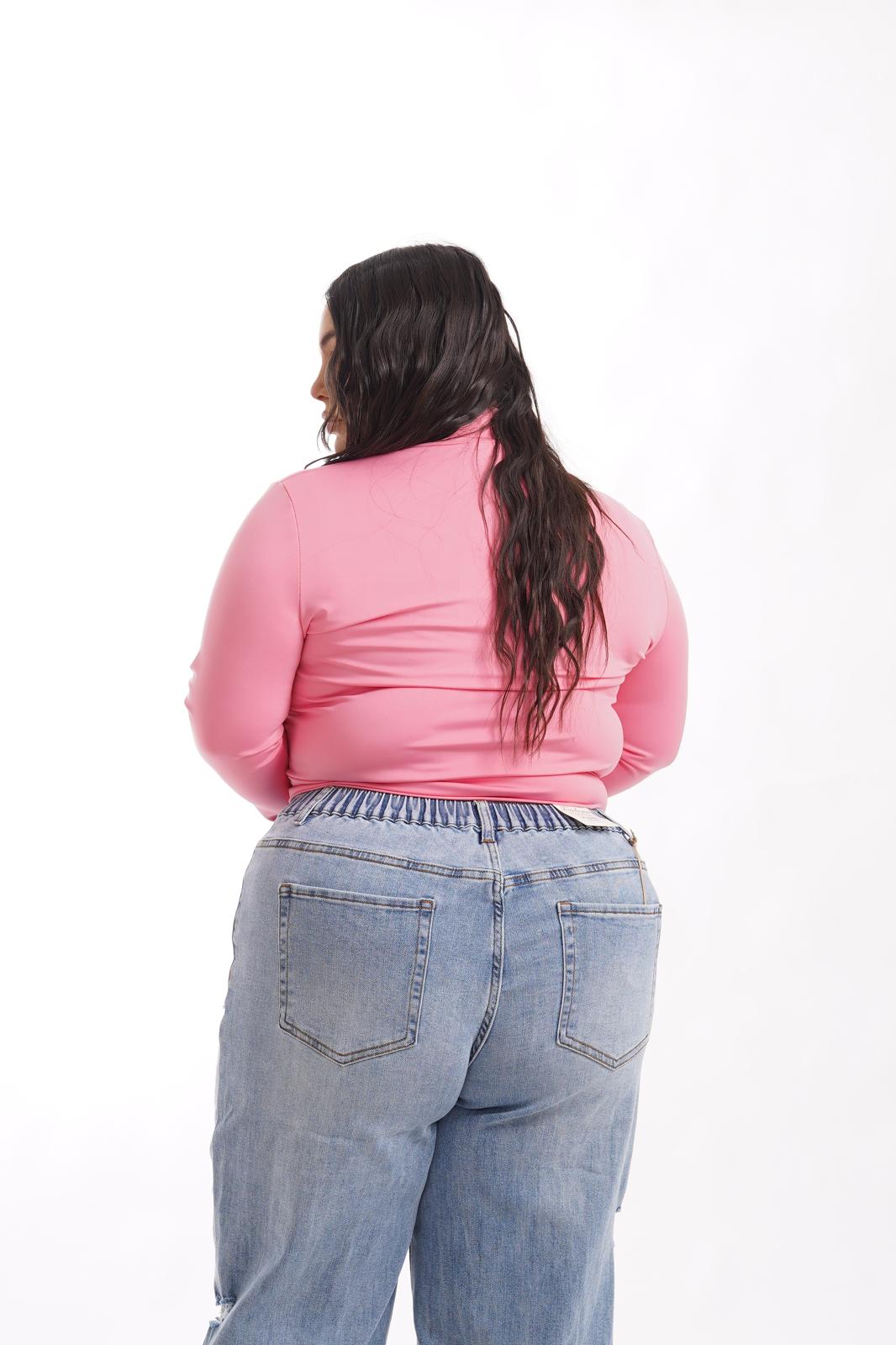 Maglia Zip Rosa