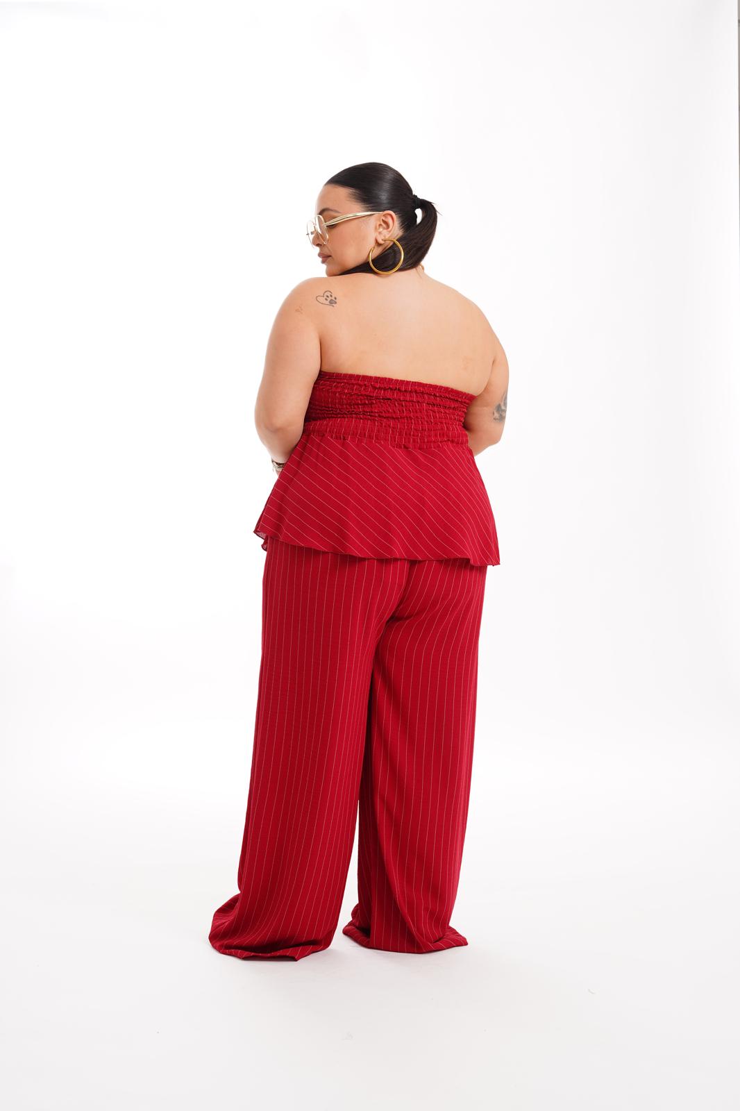 Coordinato gessato Bella Bordeaux