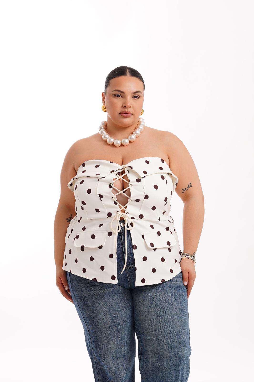 Corsetto A Pois Bianco