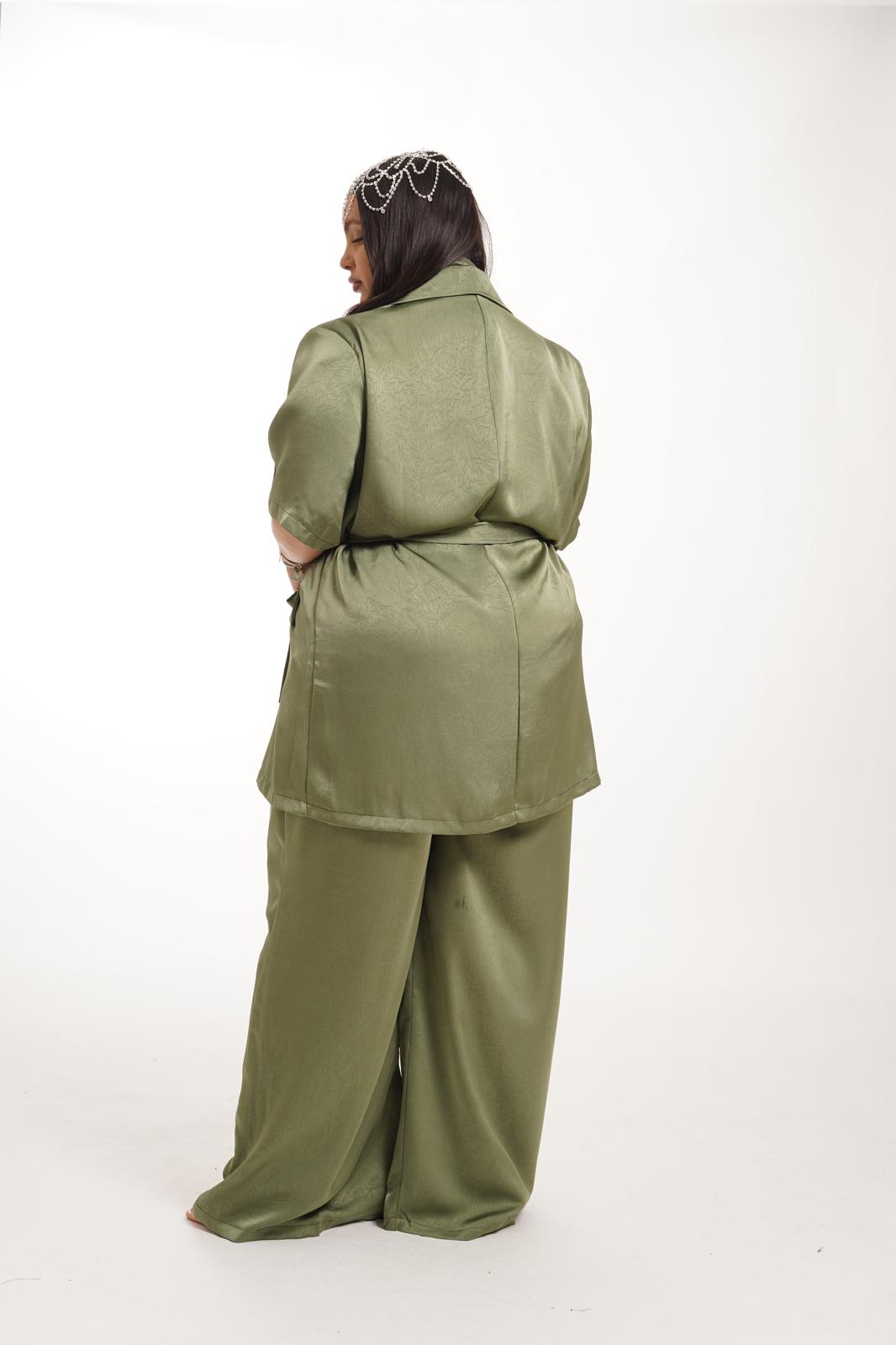 Tailleur In Raso Jessy Verde Miitare