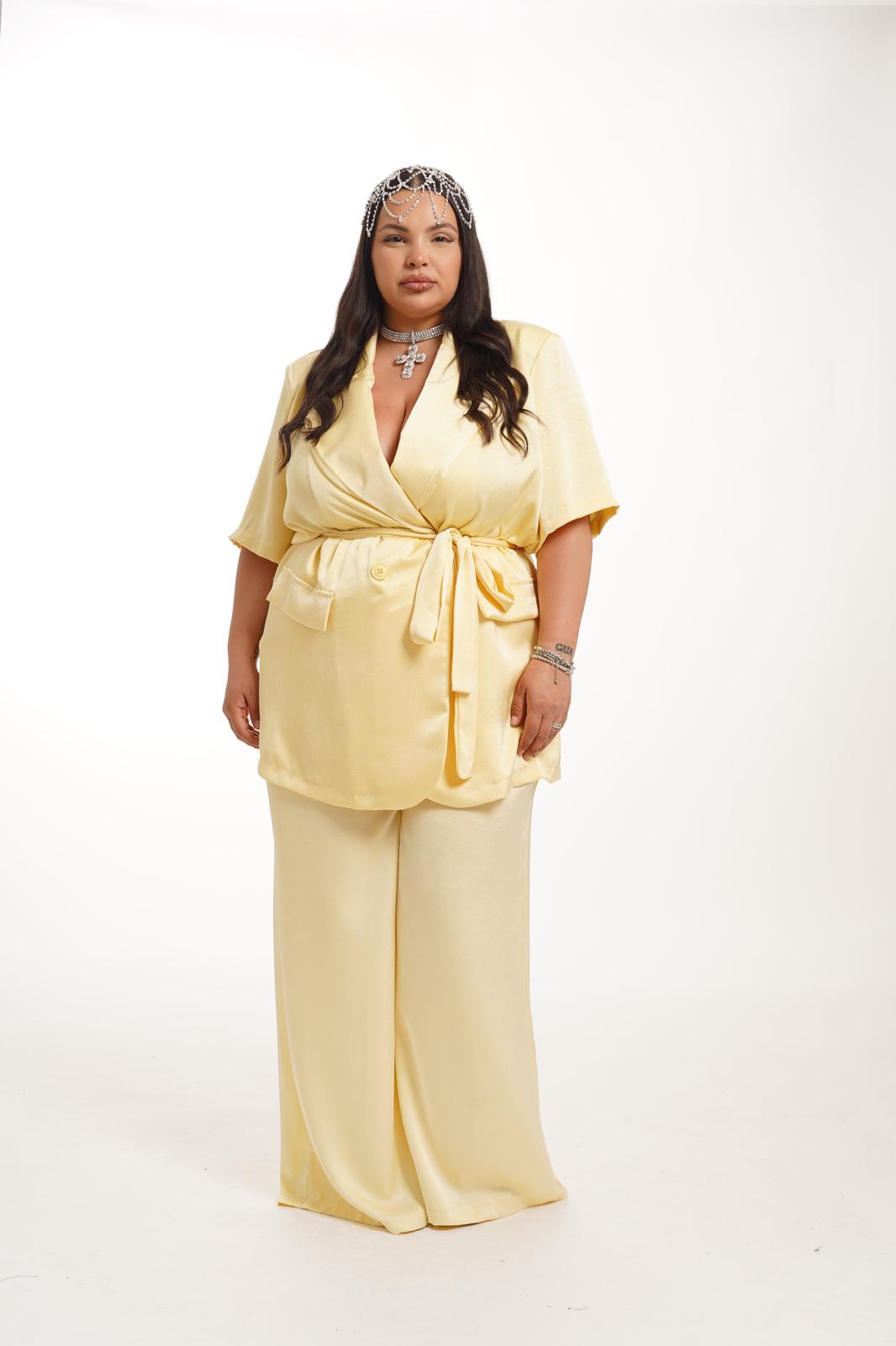 Tailleur In Raso Jessy Giallo