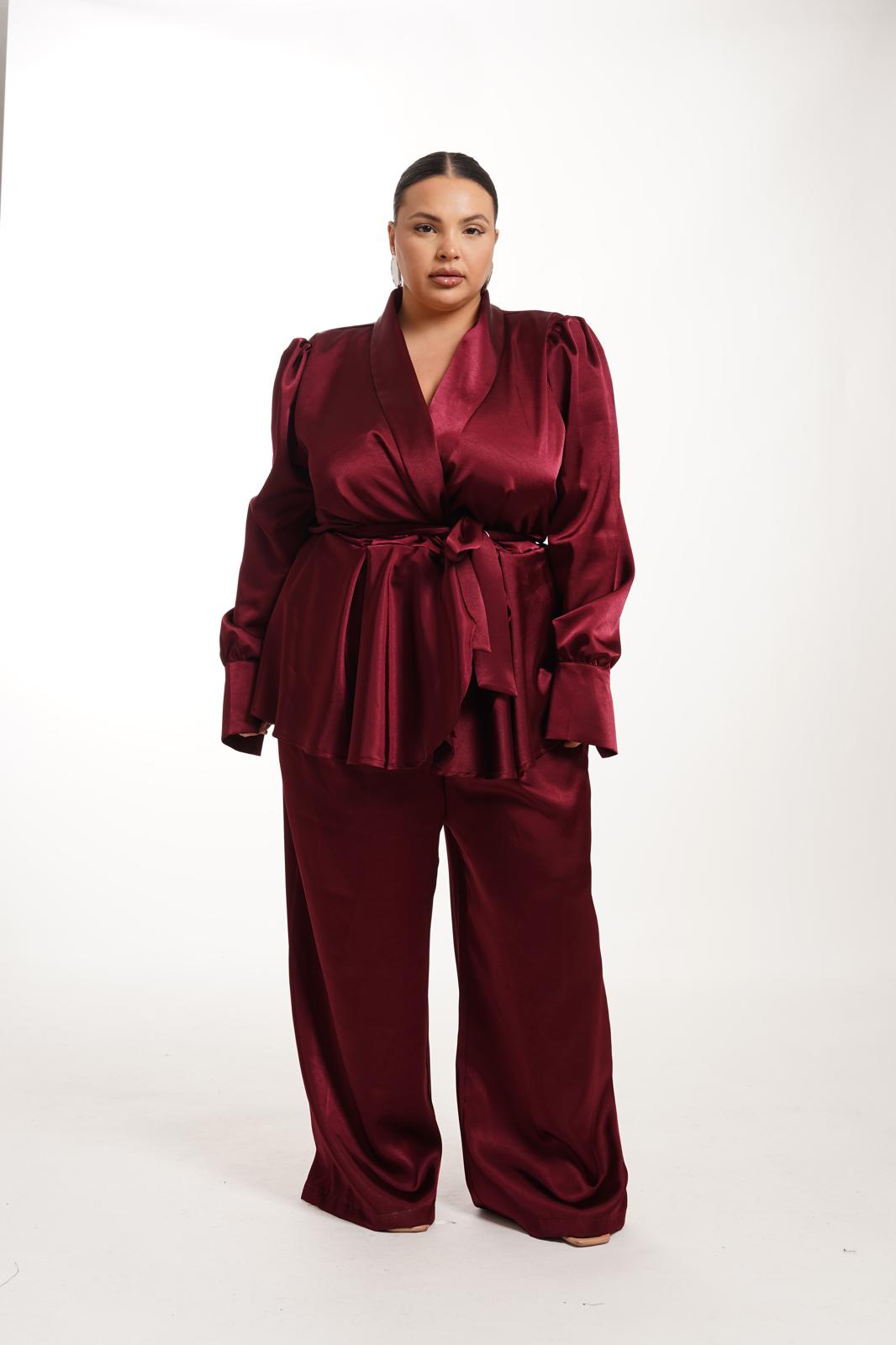 Tailleur In Raso Venice Bordeaux