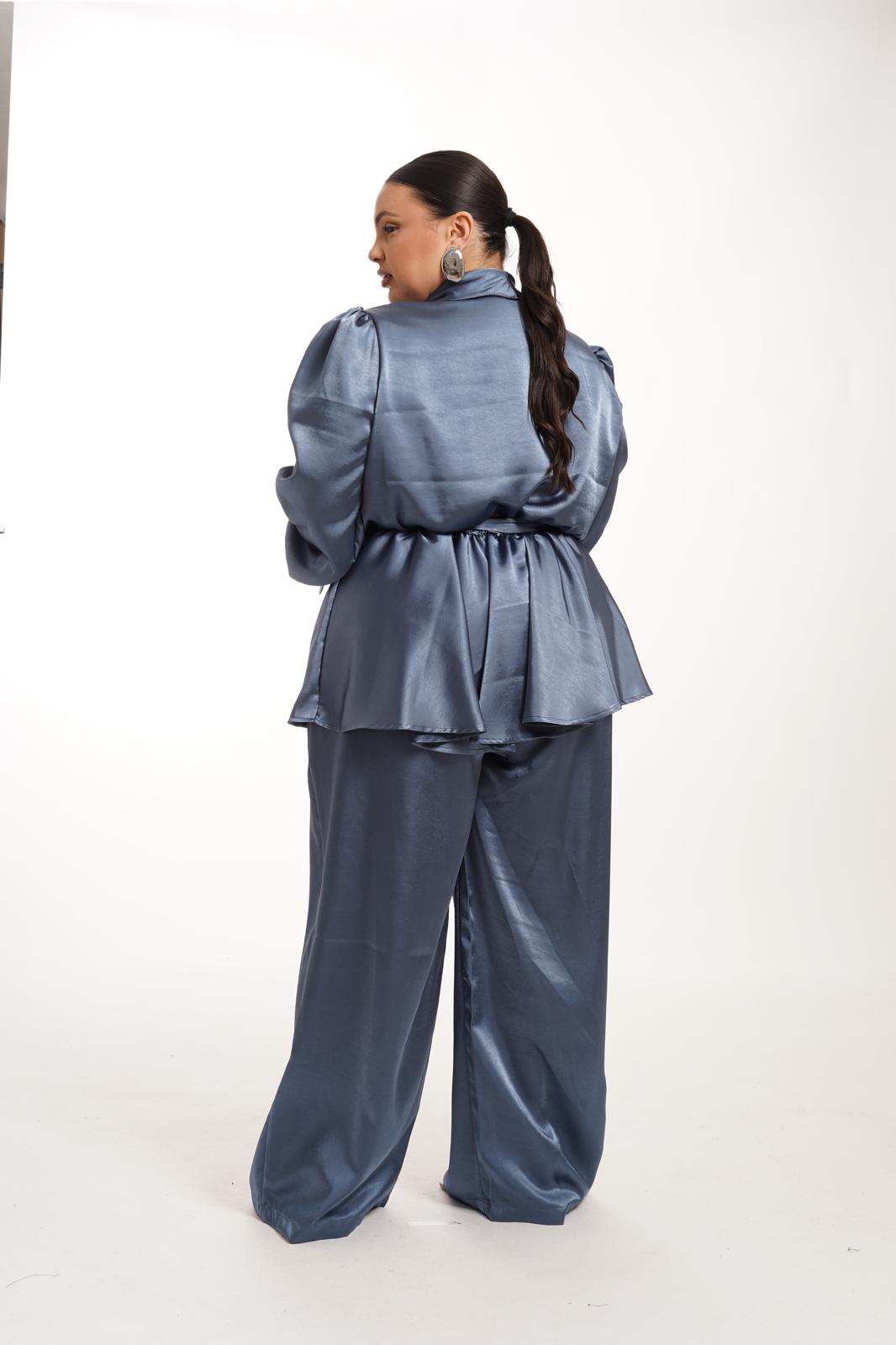 Tailleur In Raso Venice Ceruleo