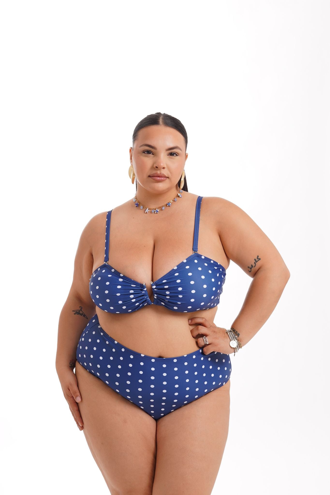 PREORDINE Costume A Pois Marlyn Blu