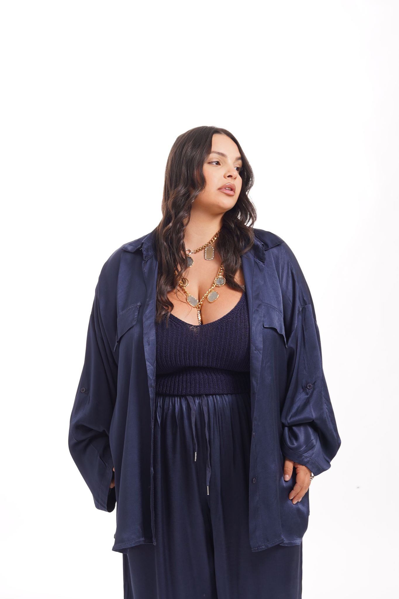 Camicia Satine Blu