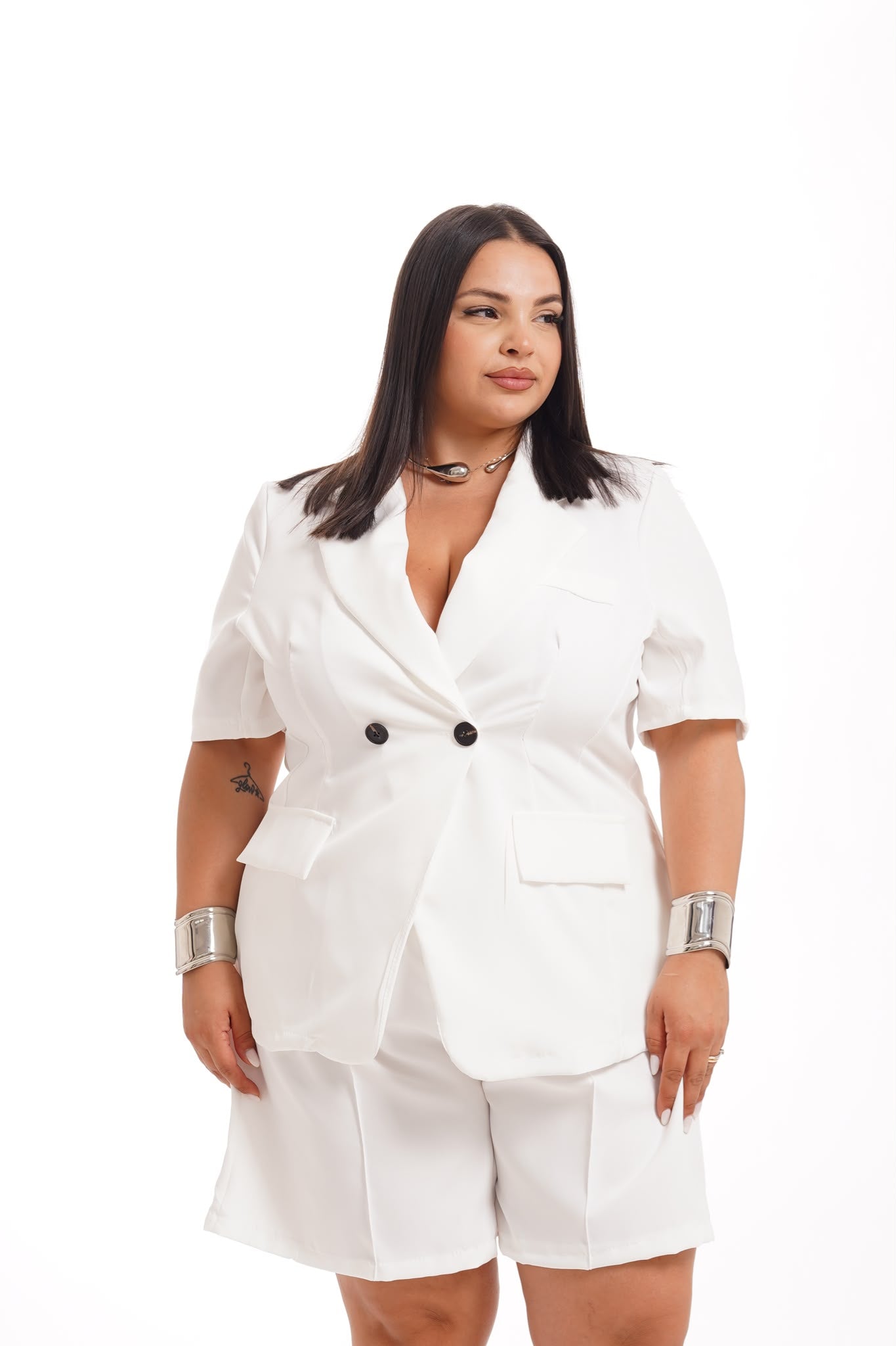 Coordinato Giacca+Bermuda Marlena Bianco