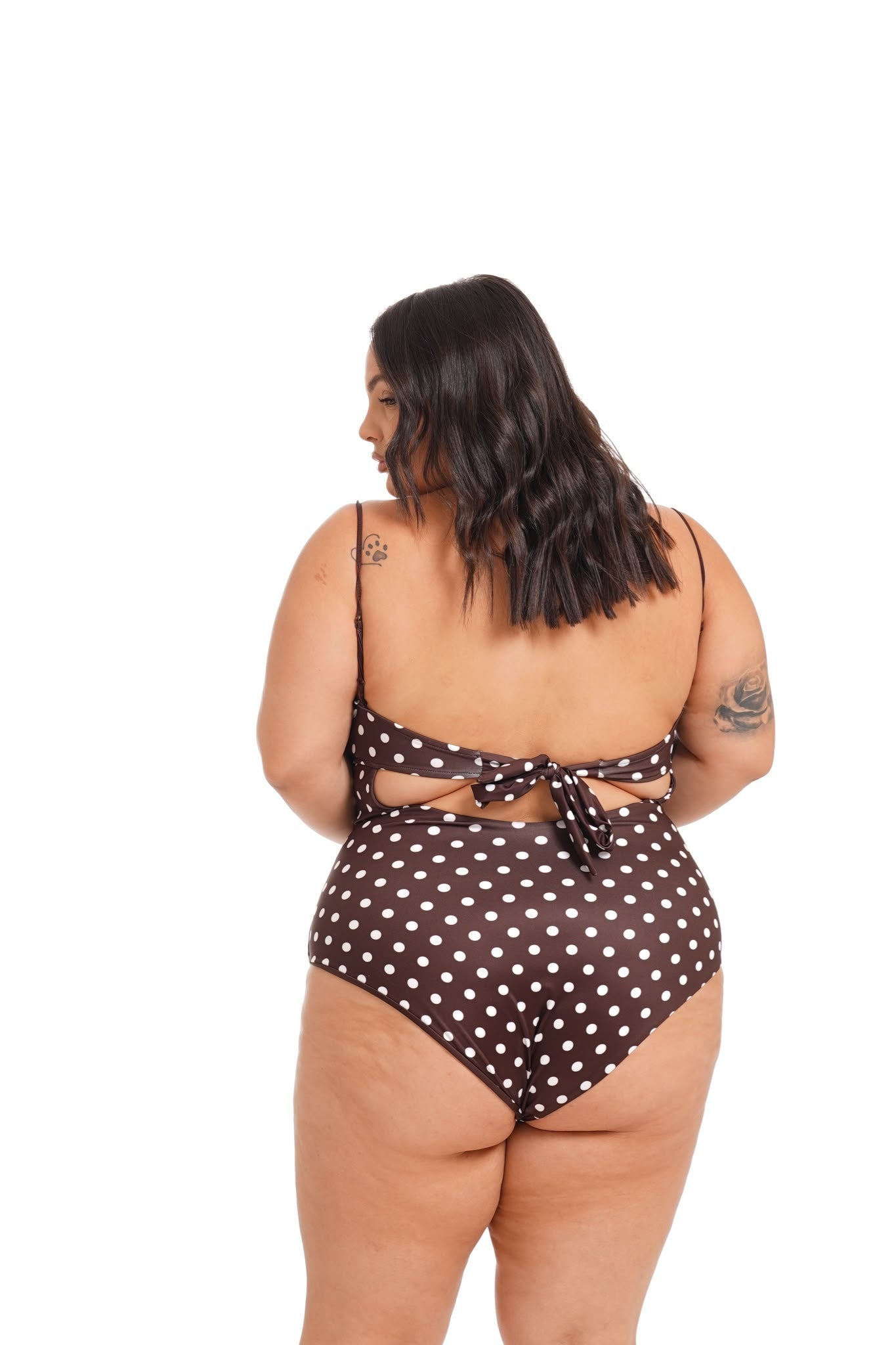 Costume Nizza Pois Marrone