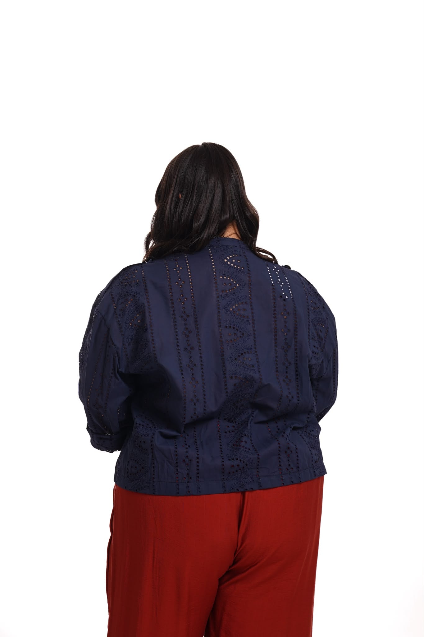 Giacca In Pizzo San Gallo Blu