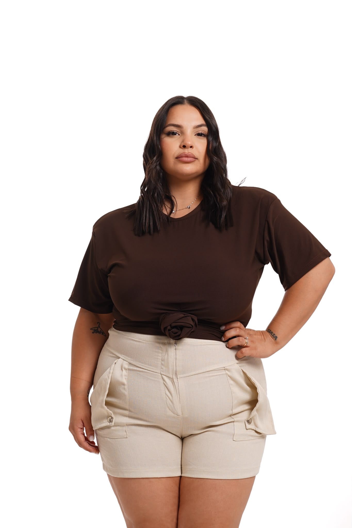 Maglia Crop Roselin Marrone