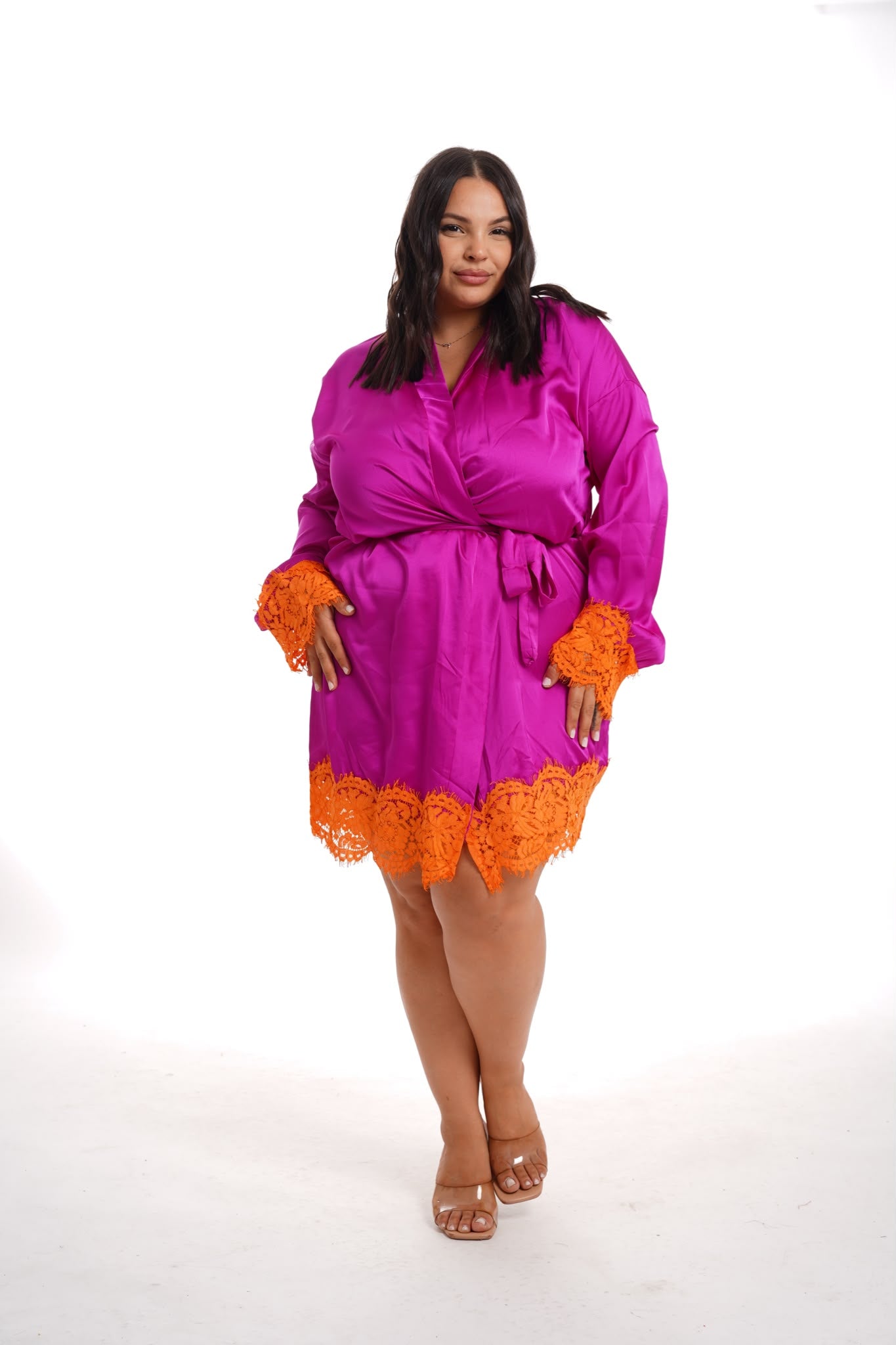 Kimono Dress Night Magenta