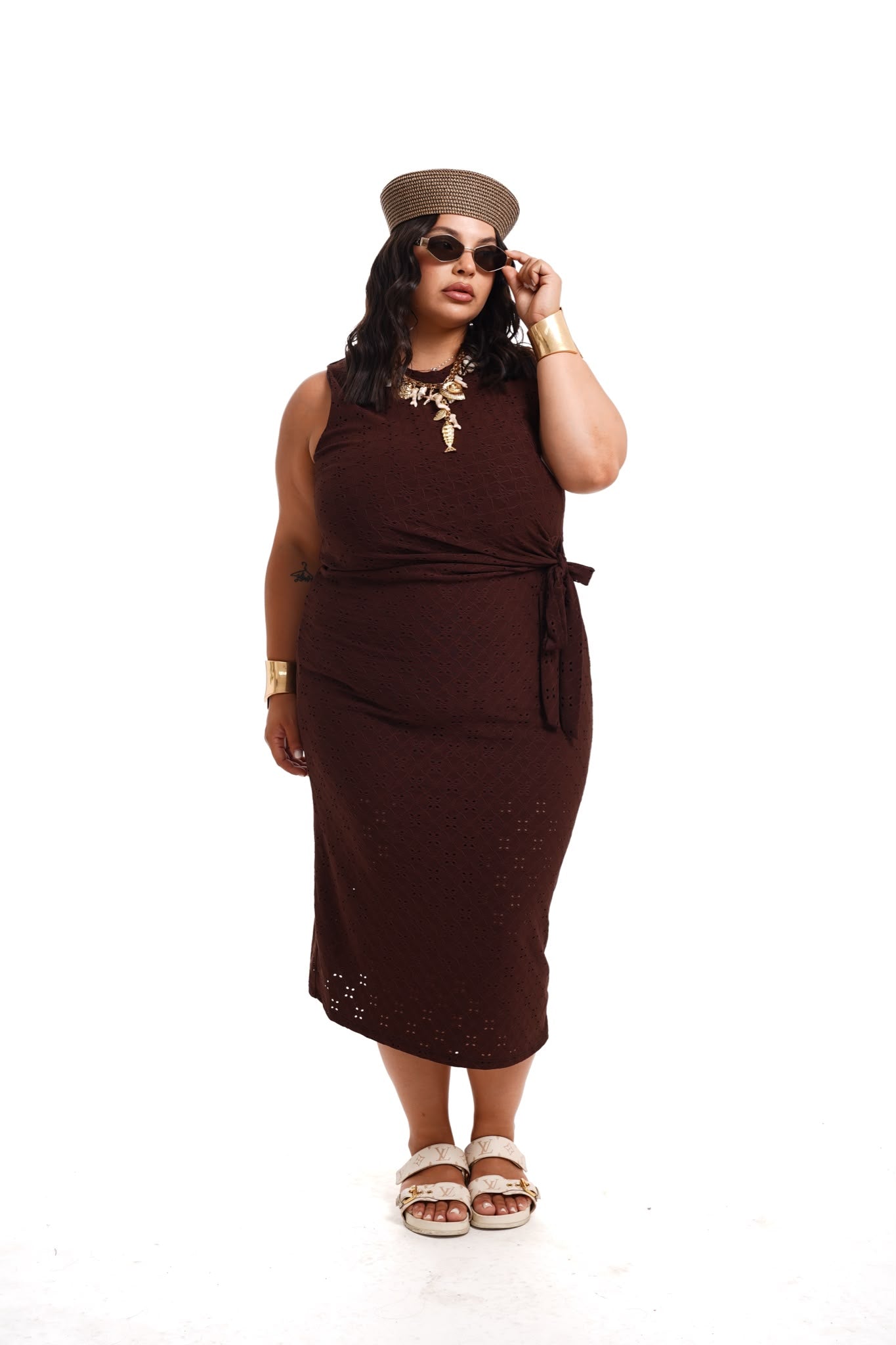 Vestitino In Pizzo Clarissa Marrone