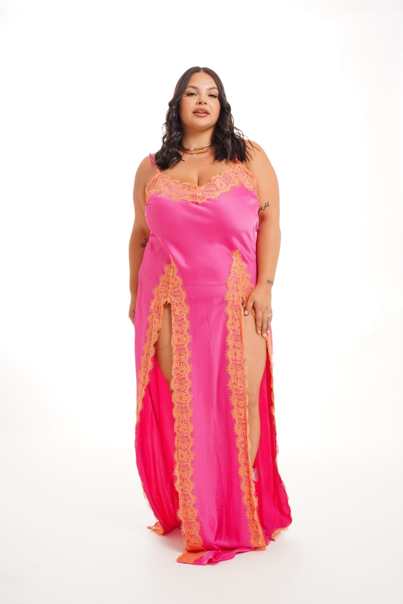 Dress In Pizzo Monia Fucsia