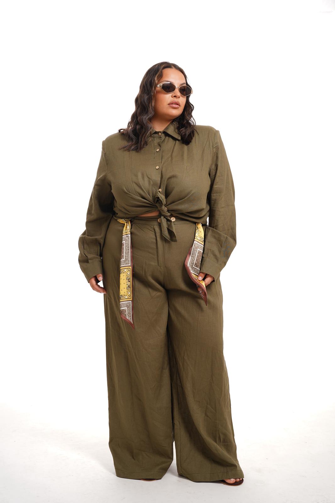 Coordinato Kenya Lino e Viscosa Verde
