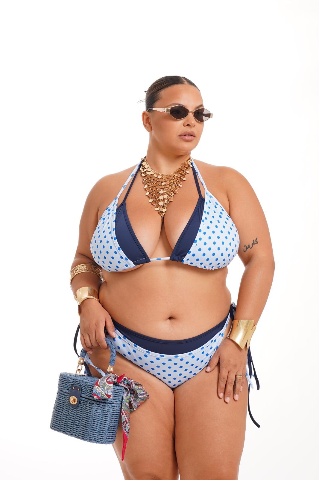 Costume Marea Pois Azzurro