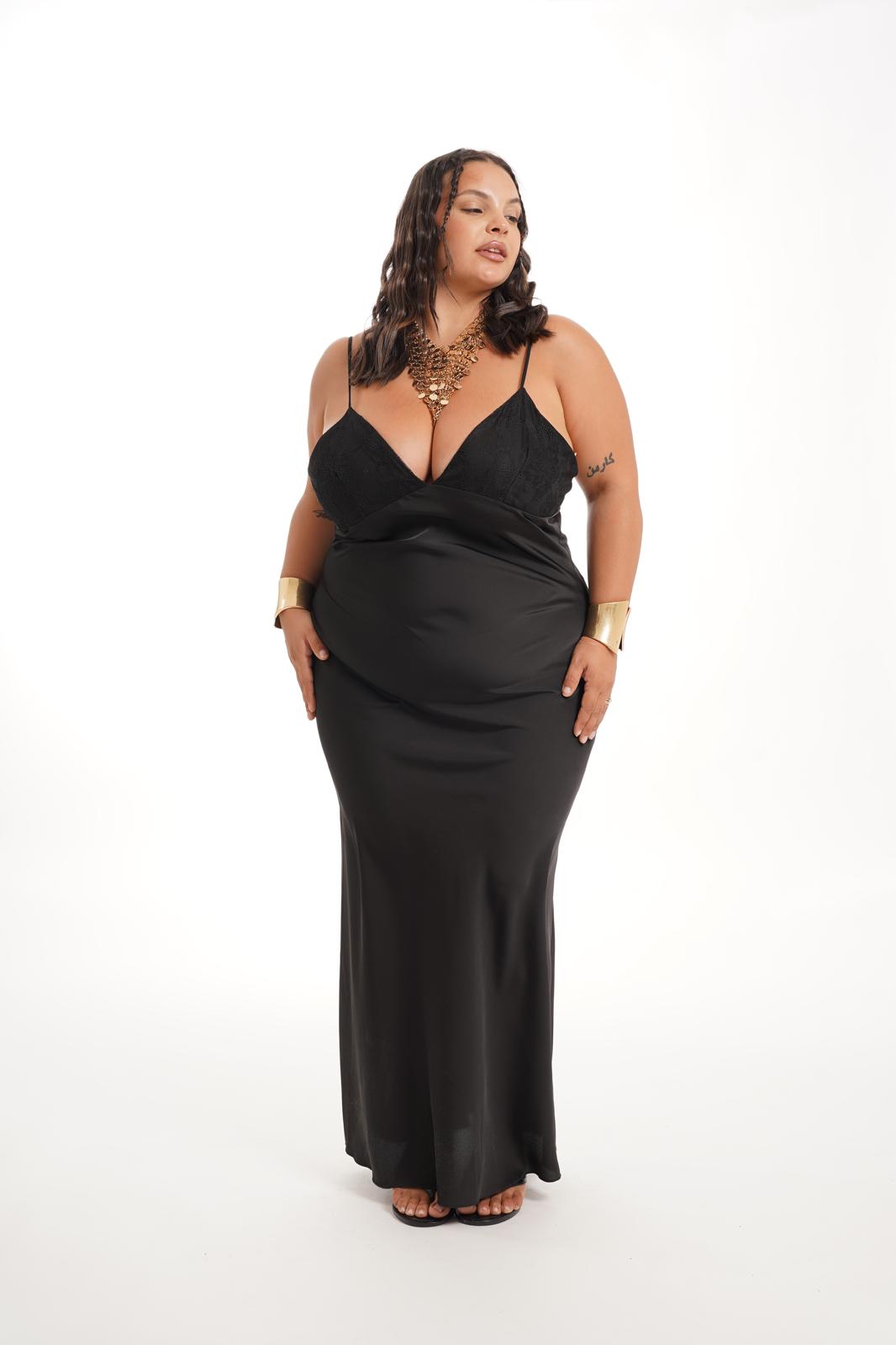 Dress Sissy Raso e Pizzo Nero