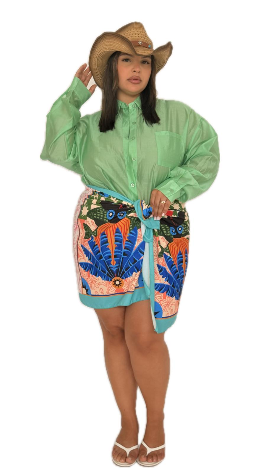 Minigonna Pareo Hawaii Bianca
