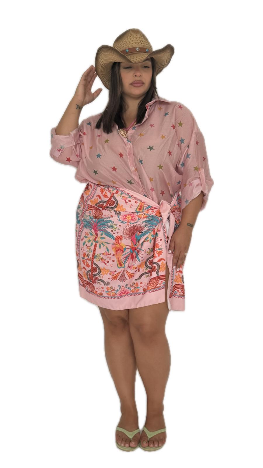 Minigonna Pareo Pappagallo Rosa