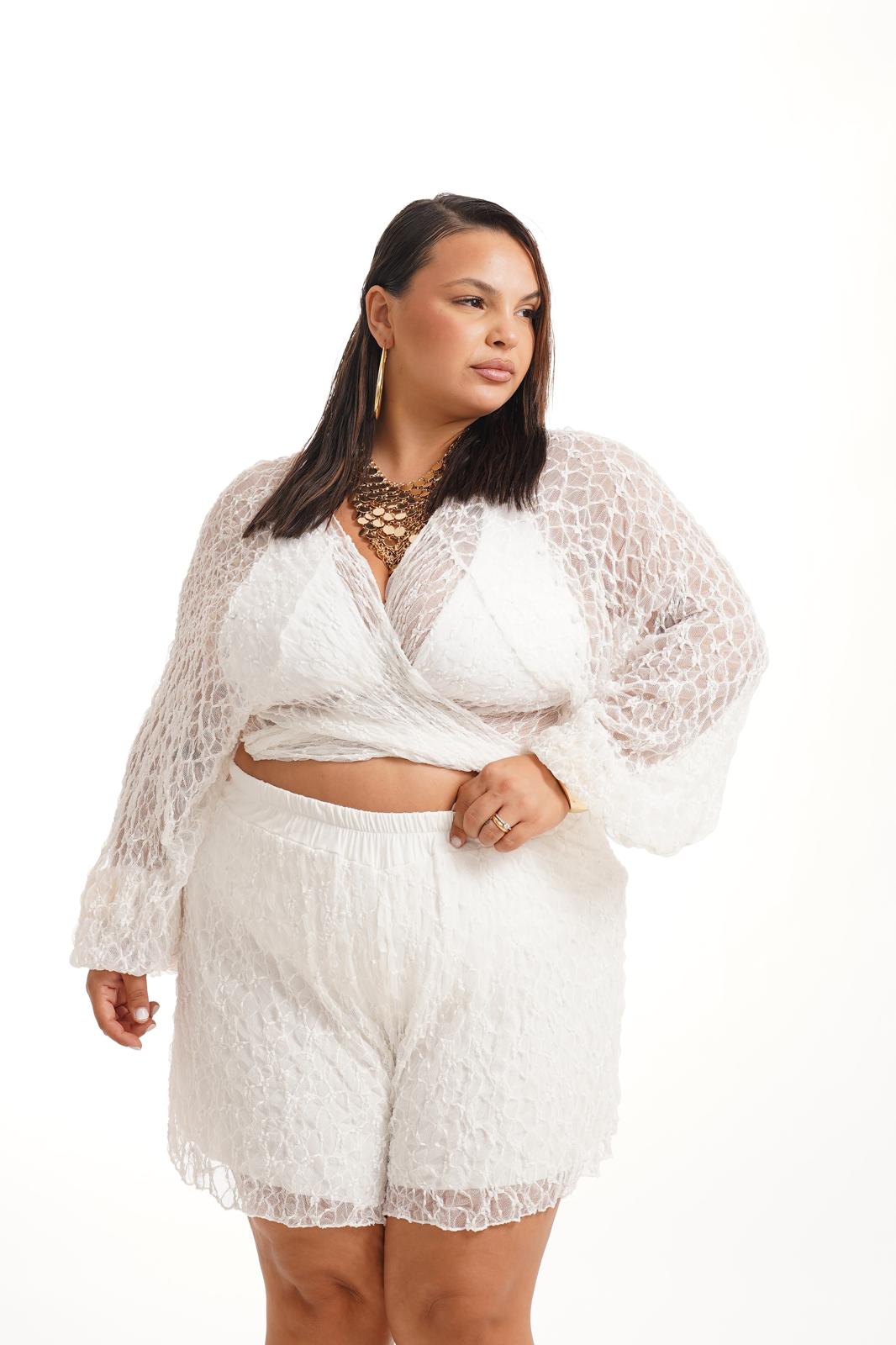 Coordinato Thai In Pizzo Bianco