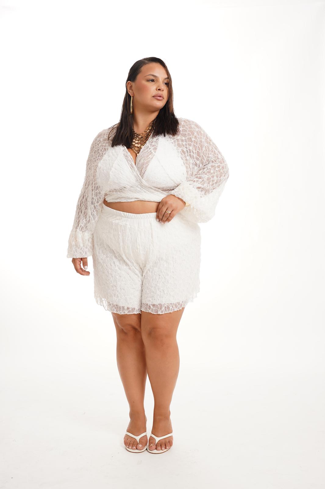 Coordinato Thai In Pizzo Bianco