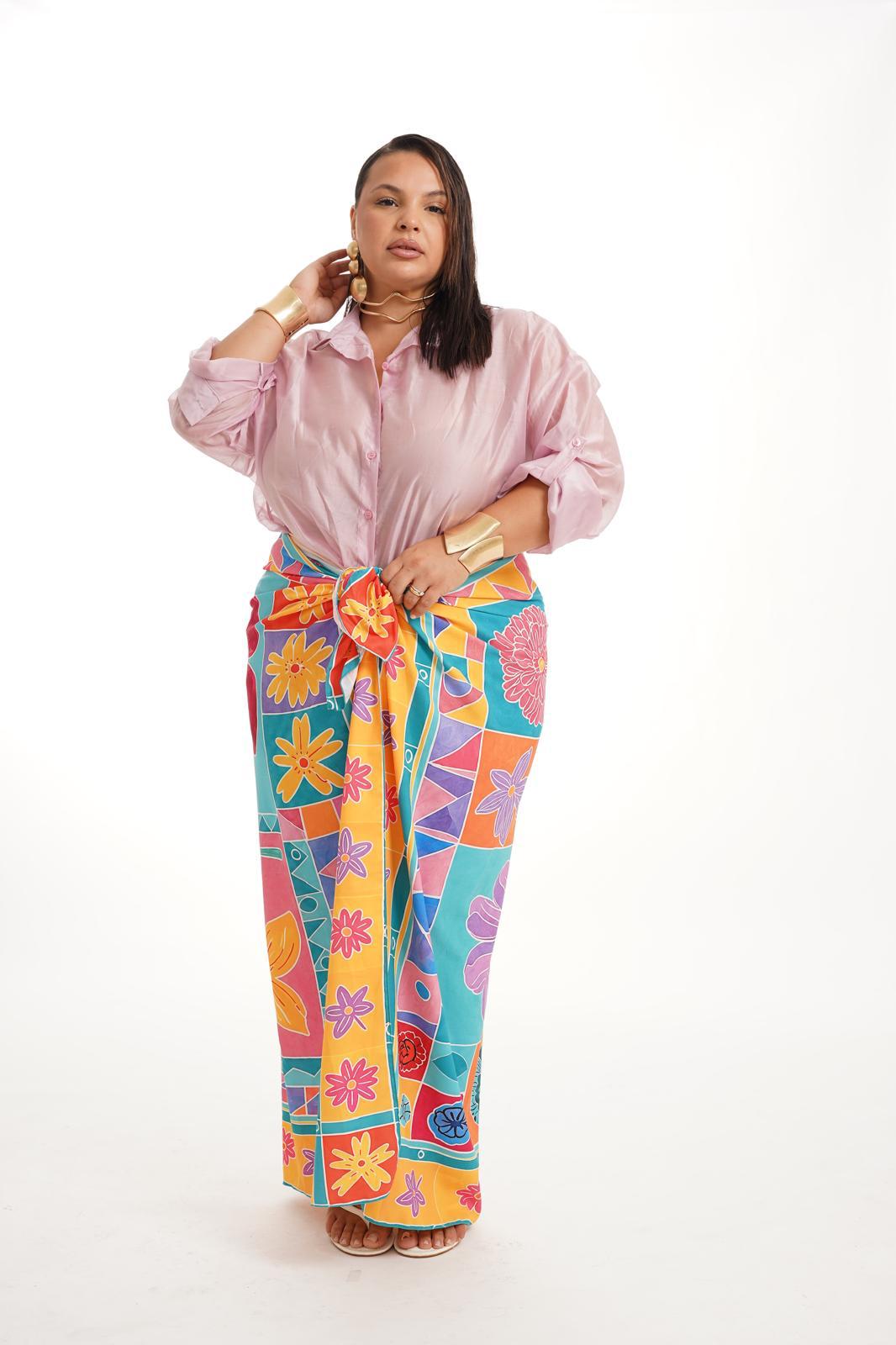 Gonna Pareo Fantasy Flower Fucsia