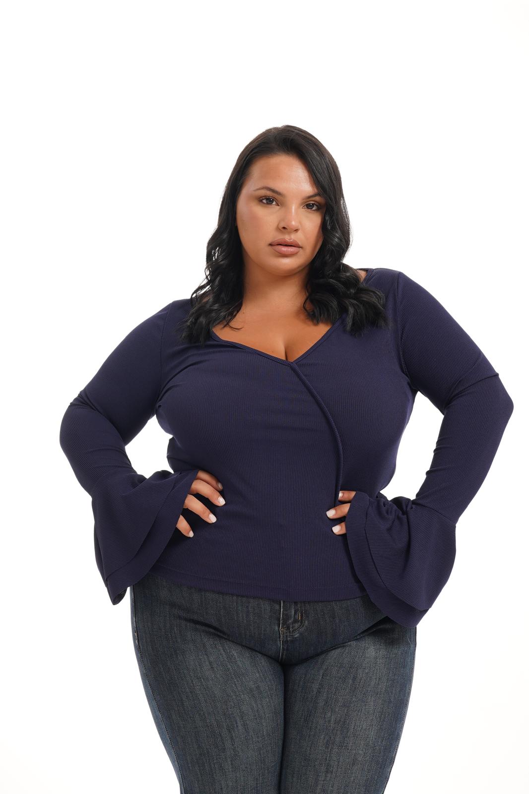 Maglia A Costine Camilla Blu