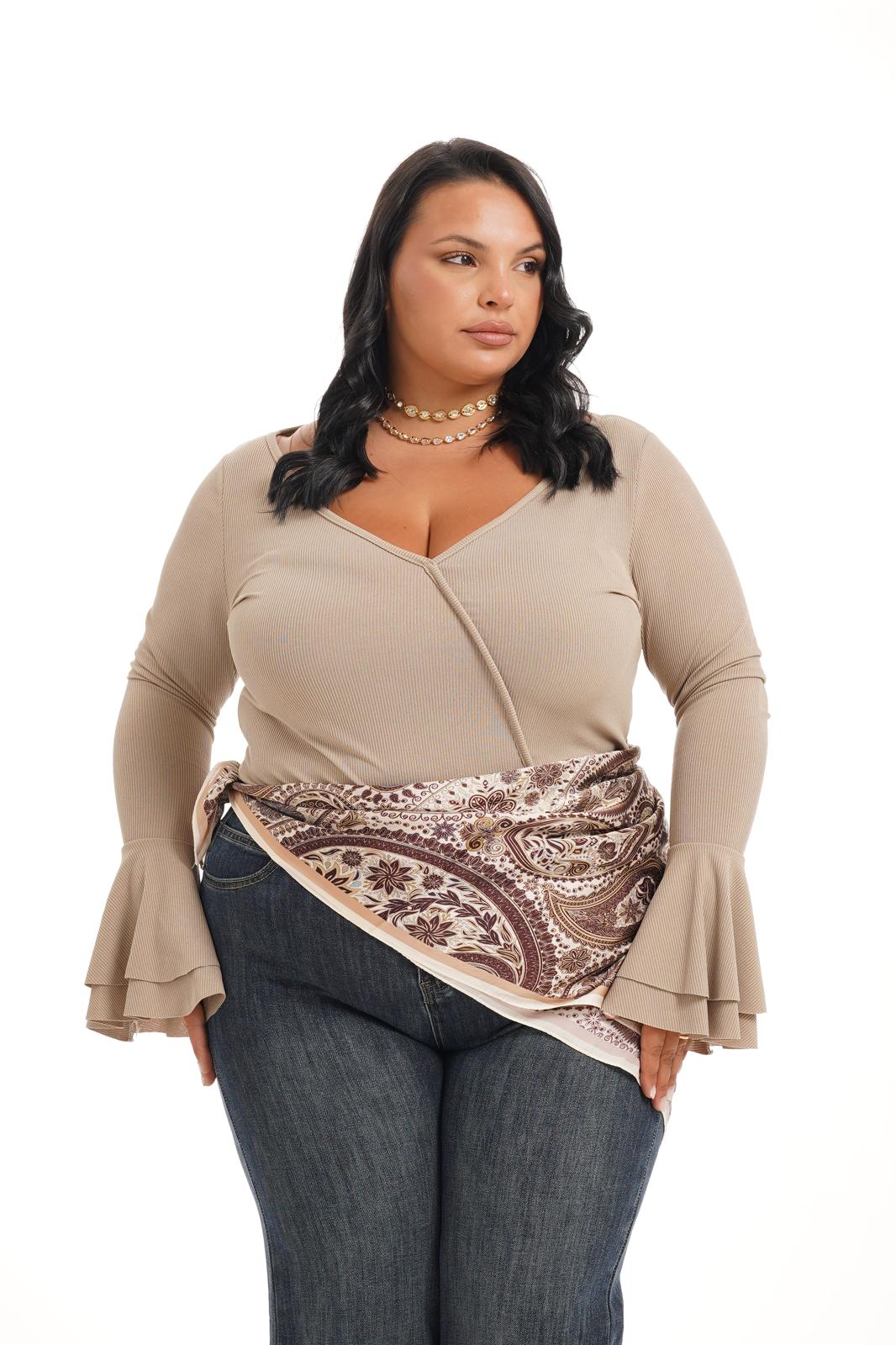 Maglia A Costine Camilla Tortora