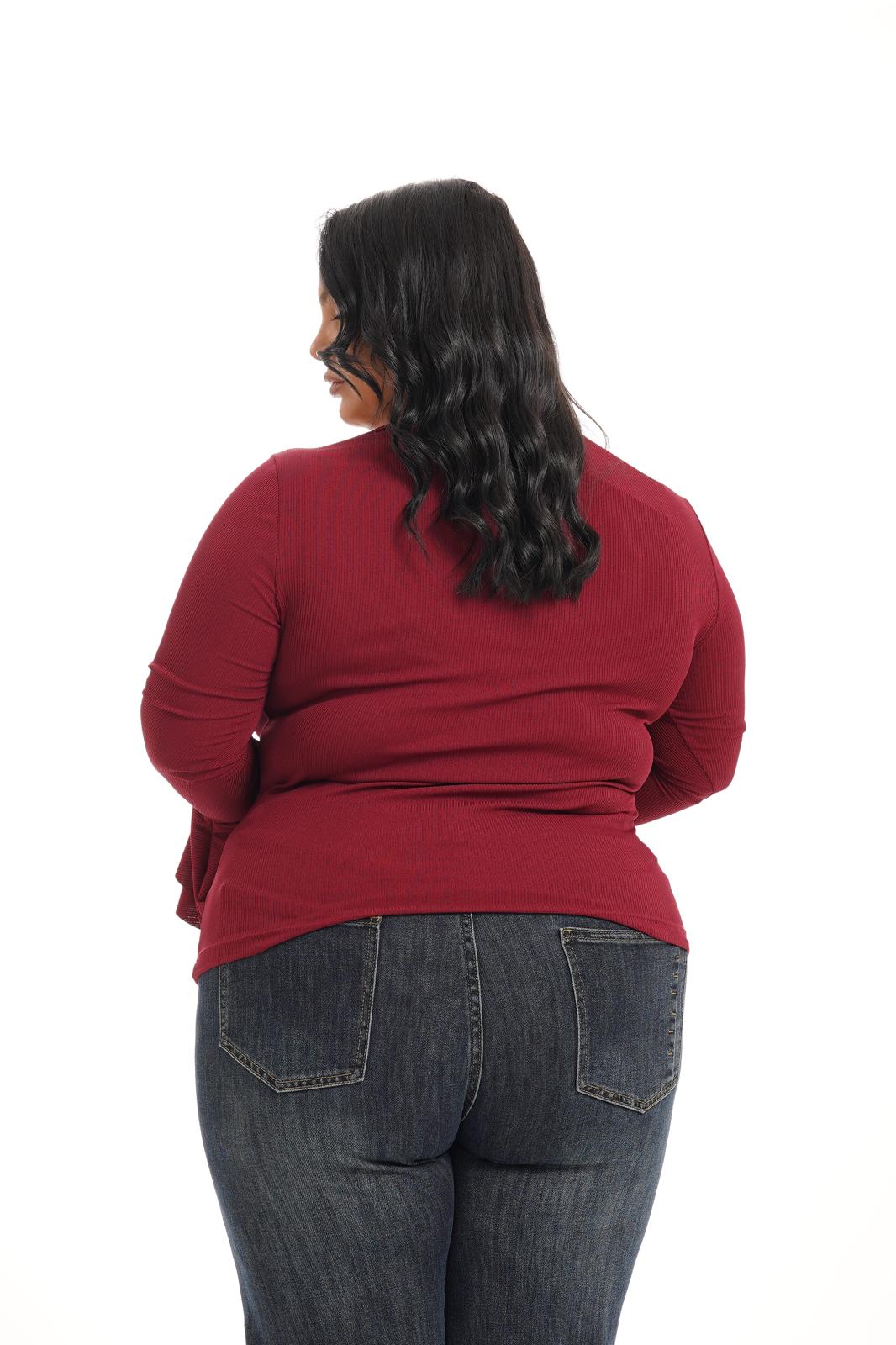 Maglia A Costine Camilla Bordeaux